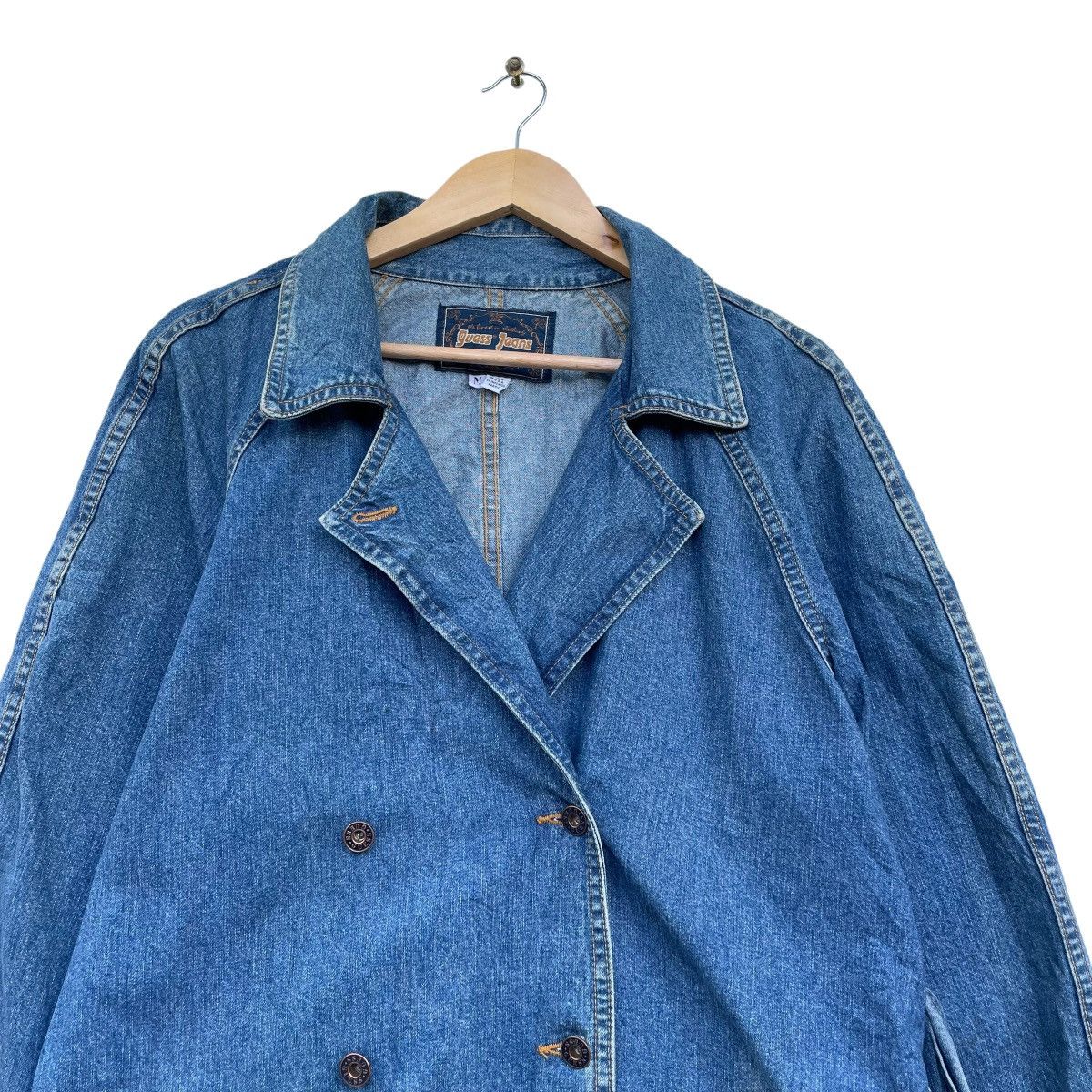 Guess 💥Vintage Guess Jeans Belted Denim Jacket Made In Usa Size M / US 6-8 / IT 42-44 - 3 Thumbnail