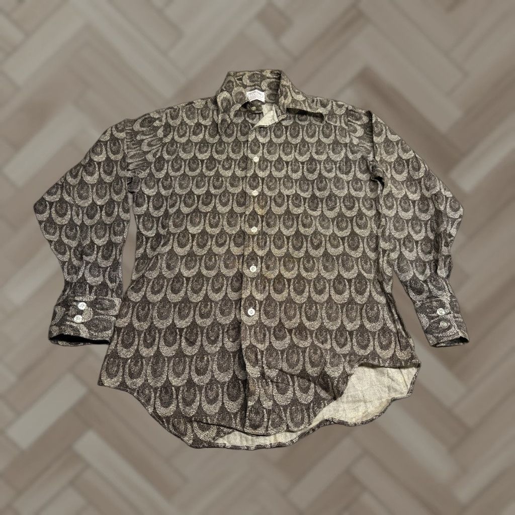 McGregor Shirt Vintage 60s-70s Scotset Long Sleeve Ogee Dagger Collar Medium Multicolor Button-Up Mens