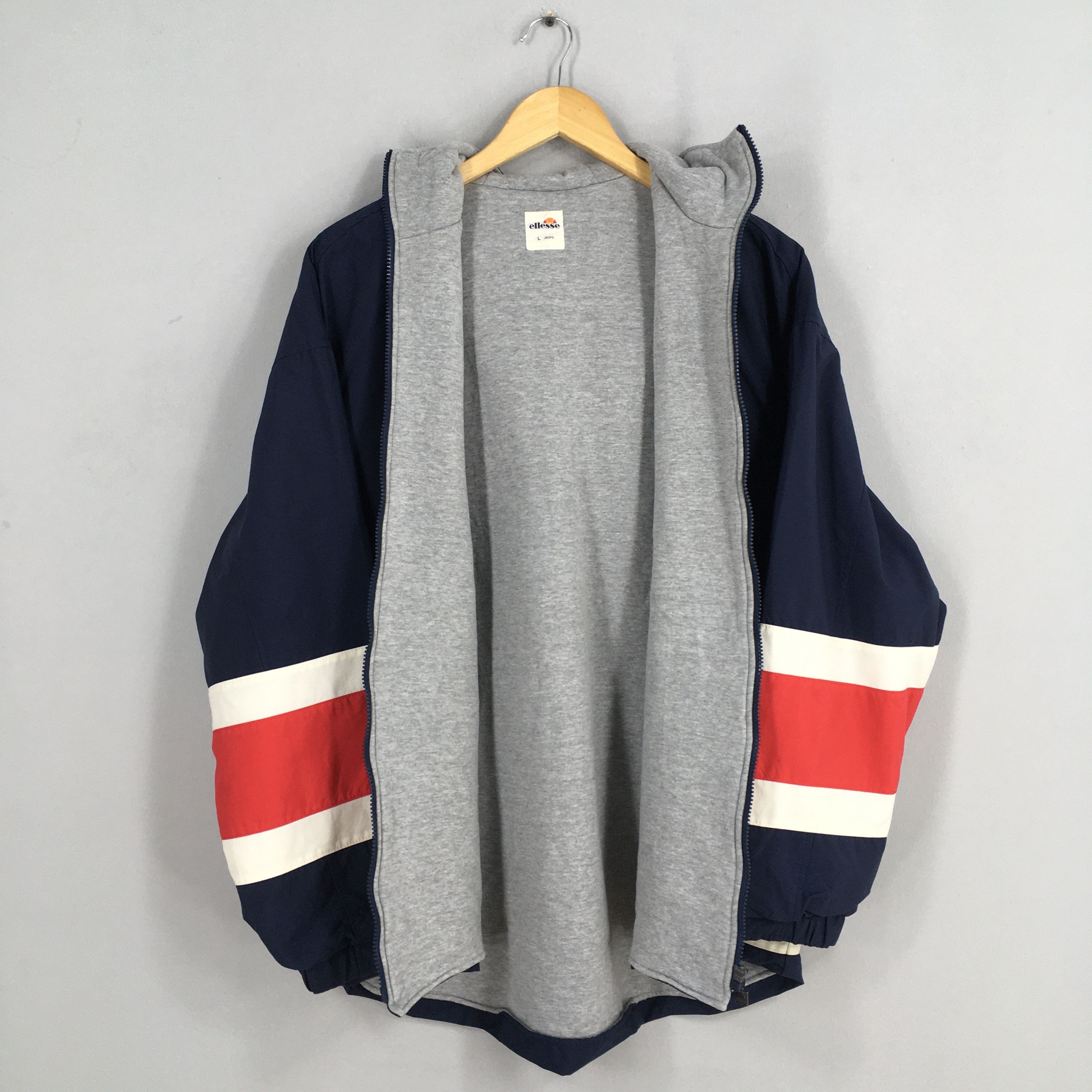 Ellesse Vintage Ellesse Blue Hoodie Bomber Zip Up Jacket Large Size US L / EU 52-54 / 3 - 5 Thumbnail