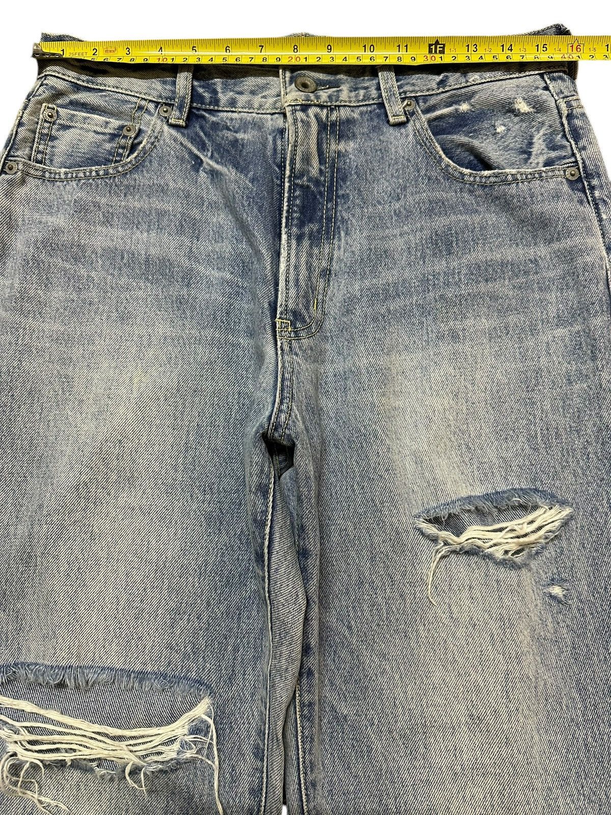 semanticdesign Vintage Japanese Brand Faded Wash Distress Baggy Jeans Size US 31 - 11 Thumbnail