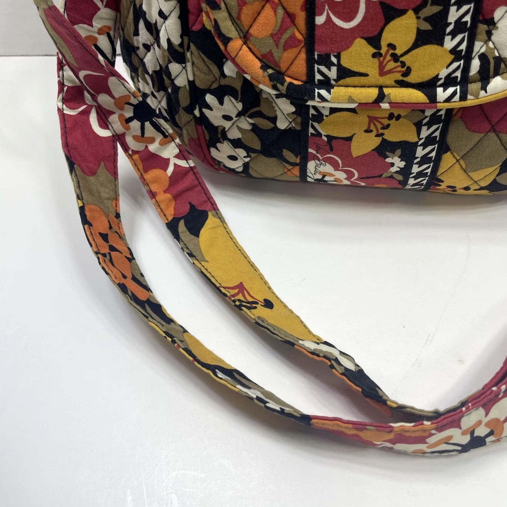 Vera Bradley Vera Bradley Crossbody Bag Hobo Womens Quilted Floral Purse Multicolor Red Yellow 12x8x5 Medium Zip Size ONE SIZE - 7 Thumbnail