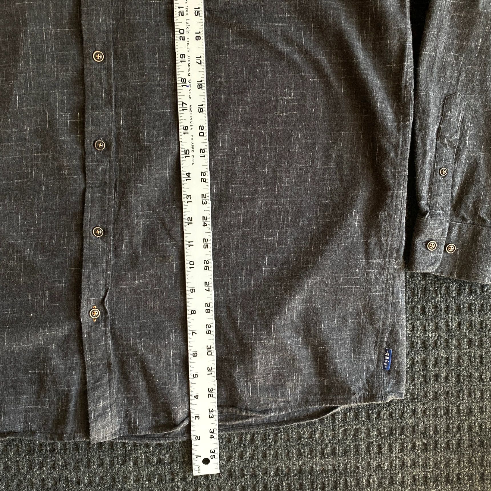 Vintage Rowm Men’s 2XT Button-Up Shirt Gray Flannel Long Sleeve Cotton Brushed Classic Outdoor Preppy Pockets Shirt Size US XXL / EU 58 / 5 - 6 Thumbnail
