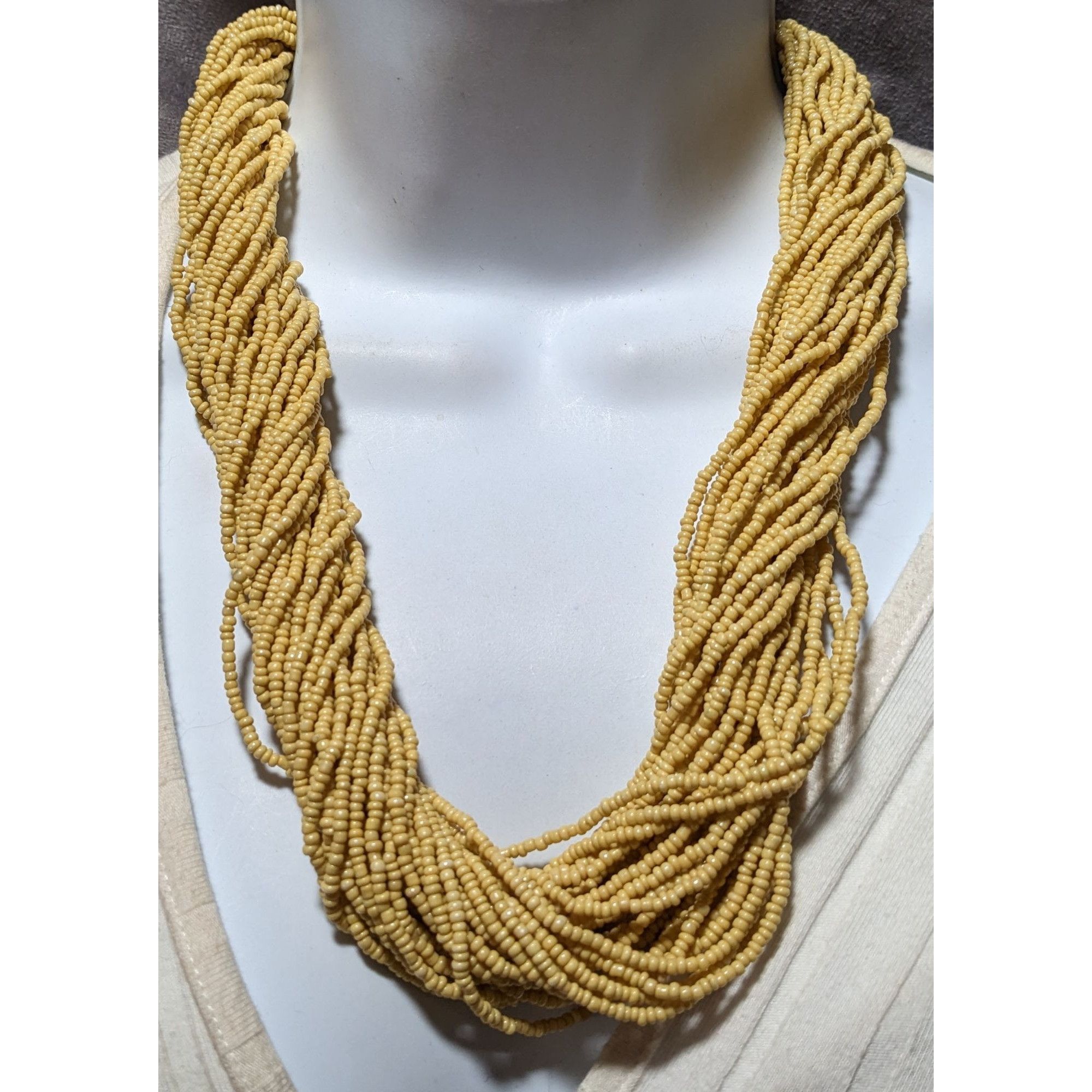 Other Retro Champagne Beaded Glass Torsade Necklace Size ONE SIZE - 6 Thumbnail