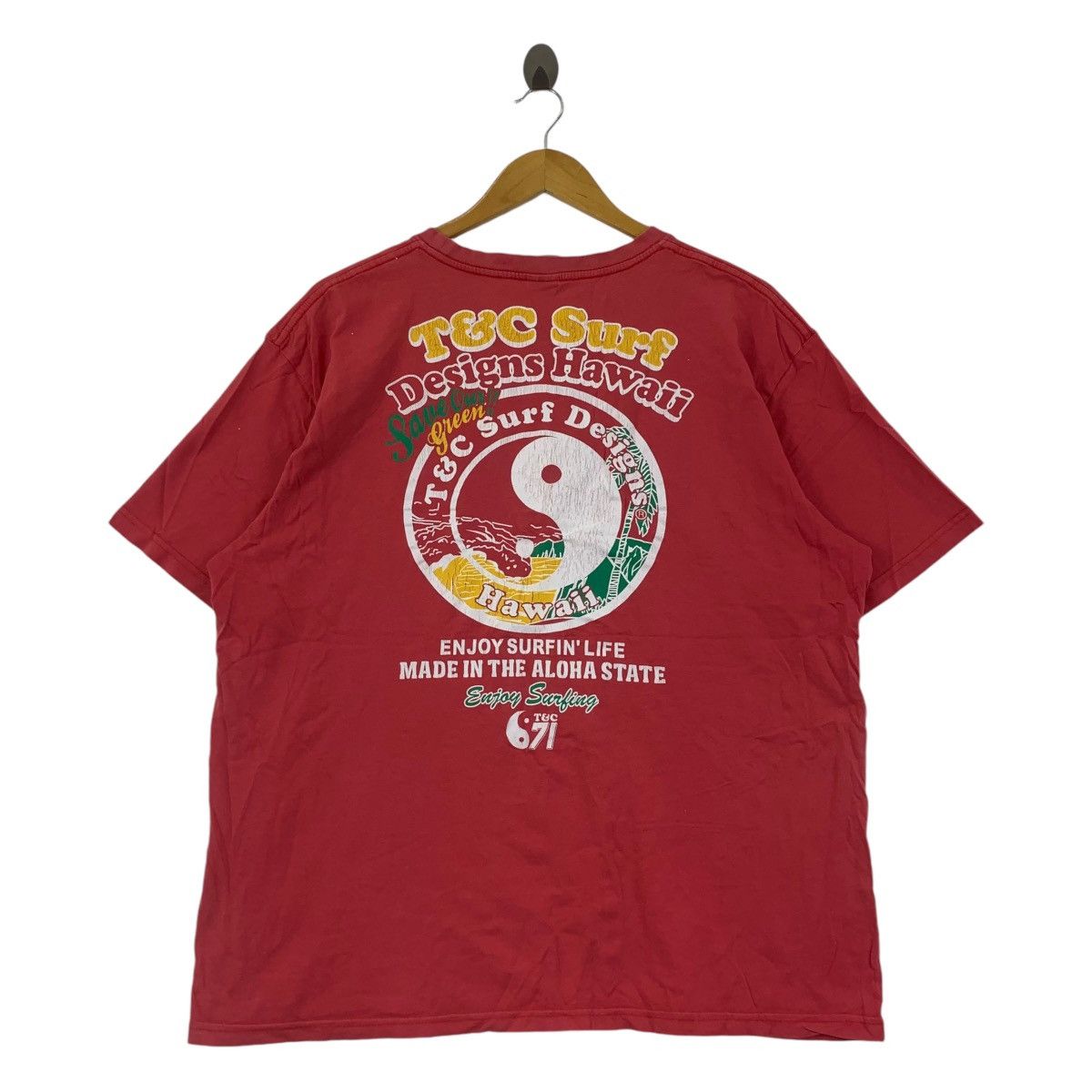Vintage T&C SURF DESIGNS Hawaii Save Our Green Planet Tee Shirt Size US XXL / EU 58 / 5 - 4 Thumbnail