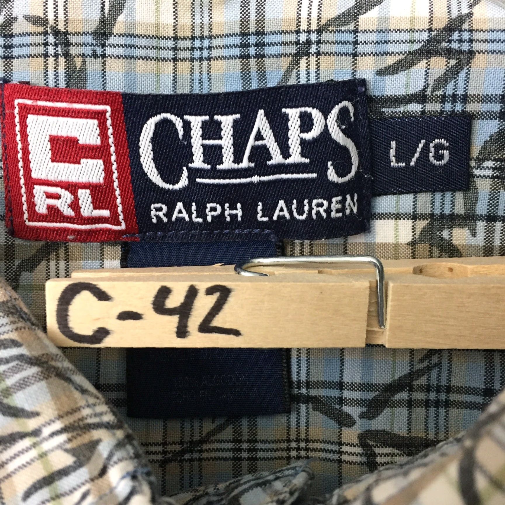 Chaps Chaps Shirt Mens Large Blue Plaid Floral Short Sleeve Button Up Size US L / EU 52-54 / 3 - 8 Thumbnail