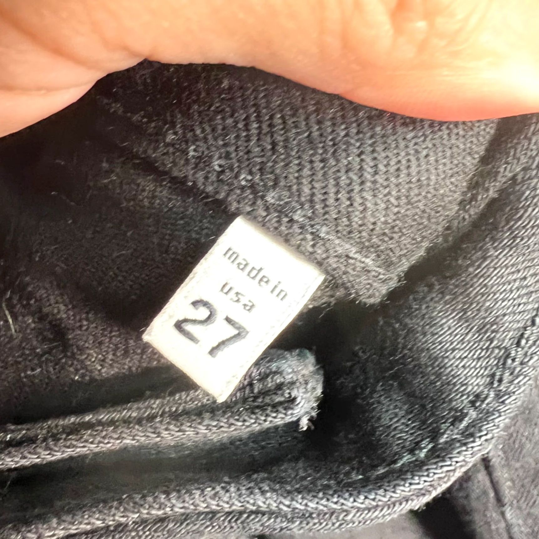 Vintage ASKK NY Jean 27 Black Brighton Crop Wide Leg Frayed Hem Denim Womens Size 27" / US 4 / IT 40 - 5 Thumbnail