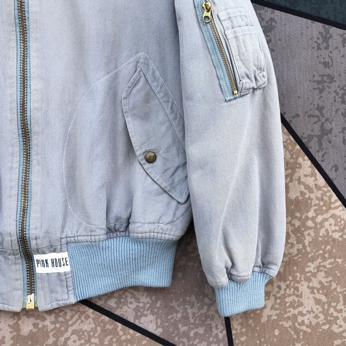 Pink House Vintage Pink House Sun Faded Bomber Jacket Size US M / EU 48-50 / 2 - 7 Thumbnail