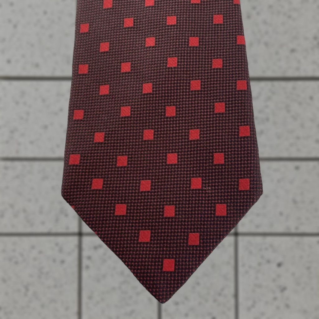 Brooks Brothers VINTAGE Brooks Brothers Makers Silk Tie Woven USA Geometry Red Black 59" 100% Silk Designer Men Tie Wide 1990s Size ONE SIZE - 1 Thumbnail
