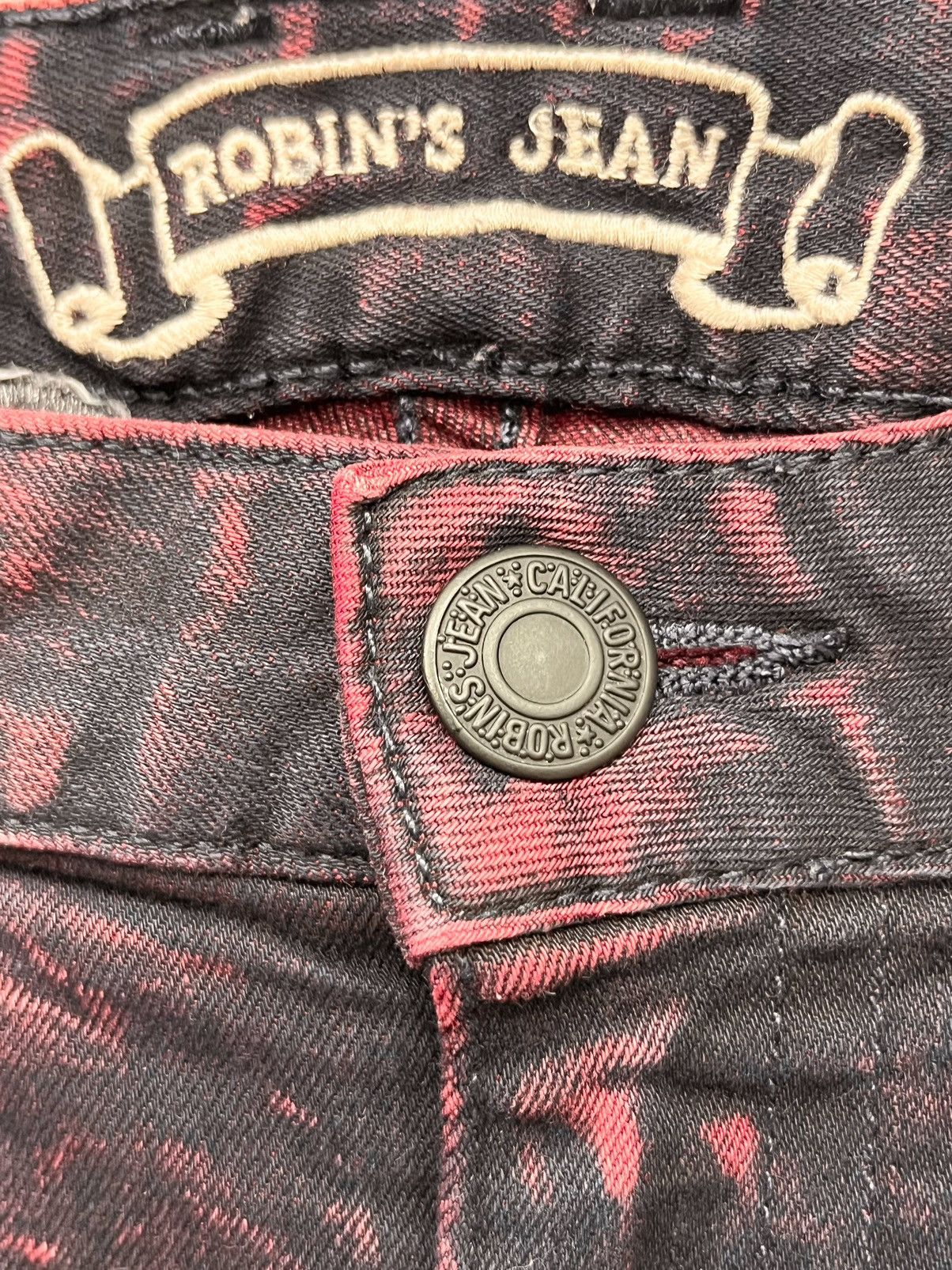 Robins Jeans 42” ROBINS JEANS Red Blood Acid Wash Ripped Stretchy Denim🔥 Size US 42 / EU 58 - 14 Thumbnail