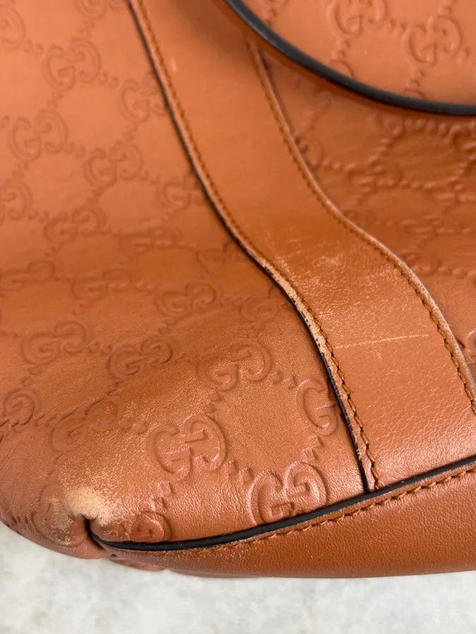 Gucci Gucci Light Camel Brown Leather Monogram Bag Size ONE SIZE - 13 Thumbnail