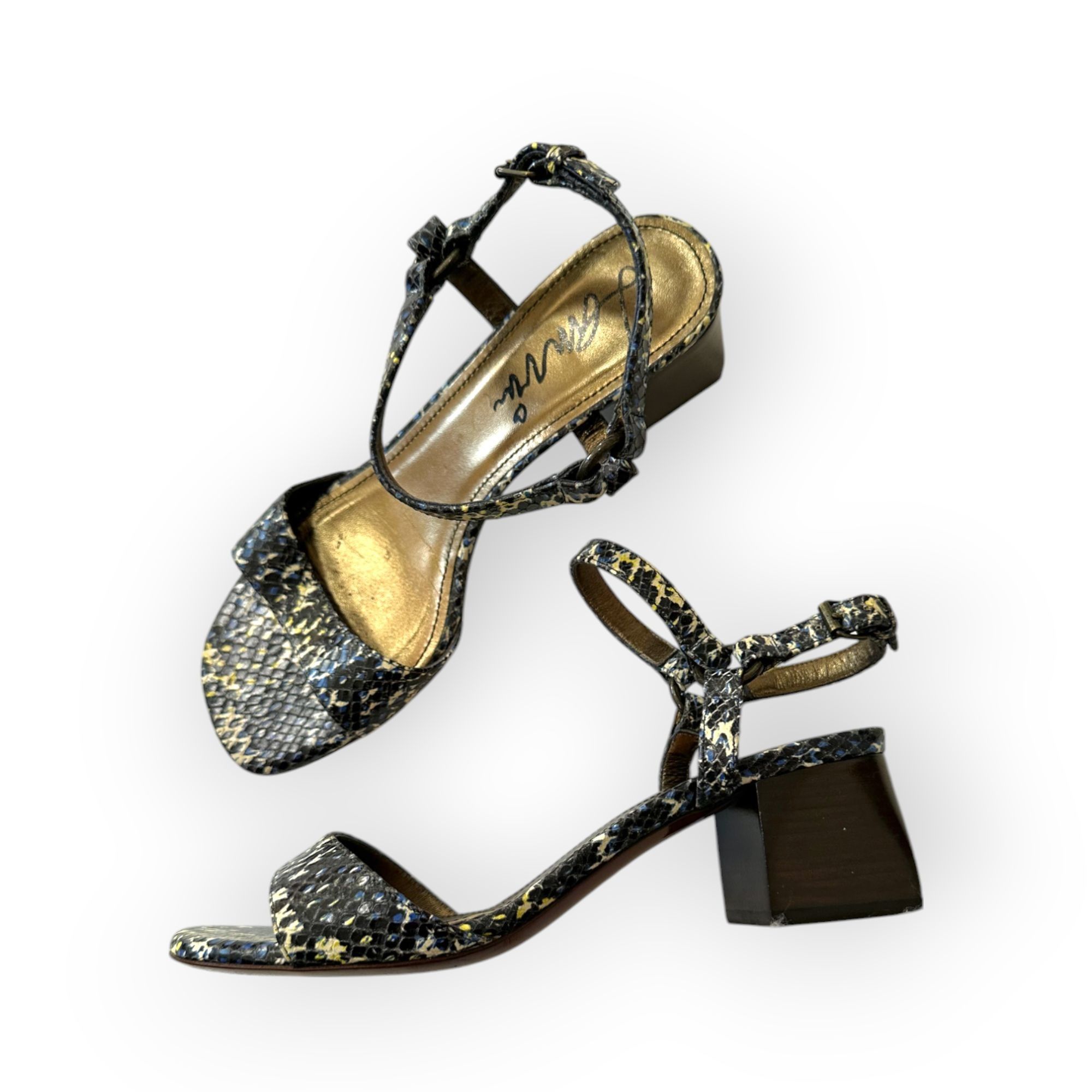 Lanvin Lanvin Paris Italian Snakeskin Block Heel Sandals in Box, S Size US 9 / IT 39 - 1 Thumbnail