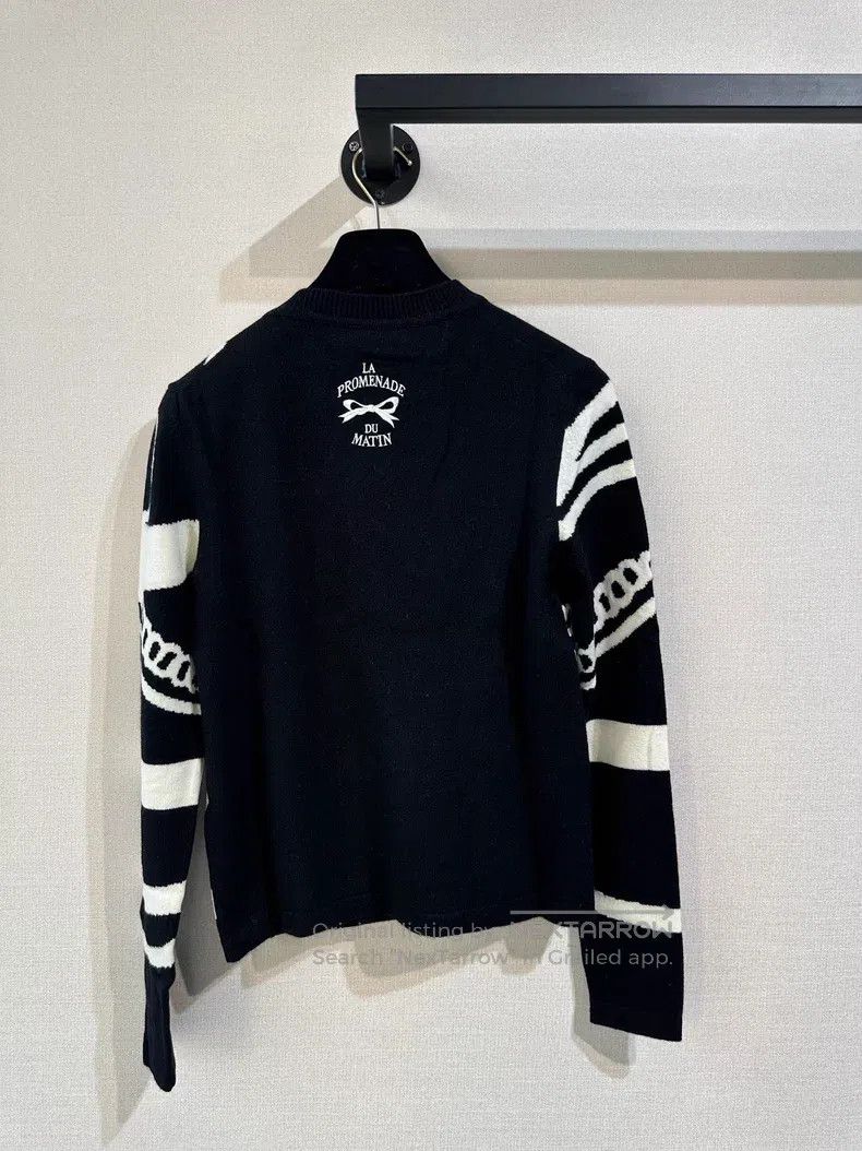 Hermes Hermes Black and White Cashmere Crewneck Sweater Size XS / US 0-2 / IT 36-38 - 4 Thumbnail