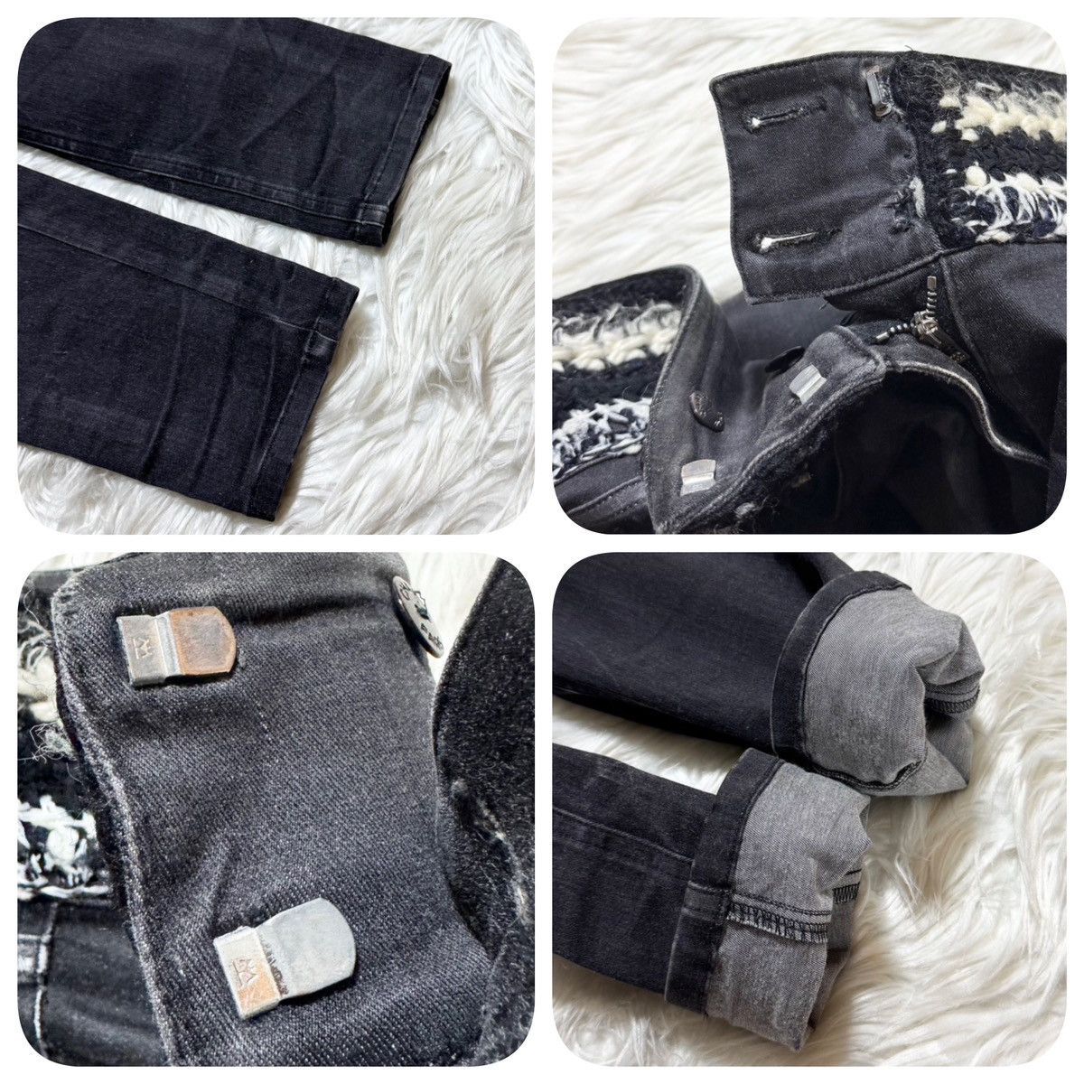 Chanel Chanel COCO button waist tweed stretch denim pants jeans Size 26" / US 2 / IT 38 - 20 Thumbnail