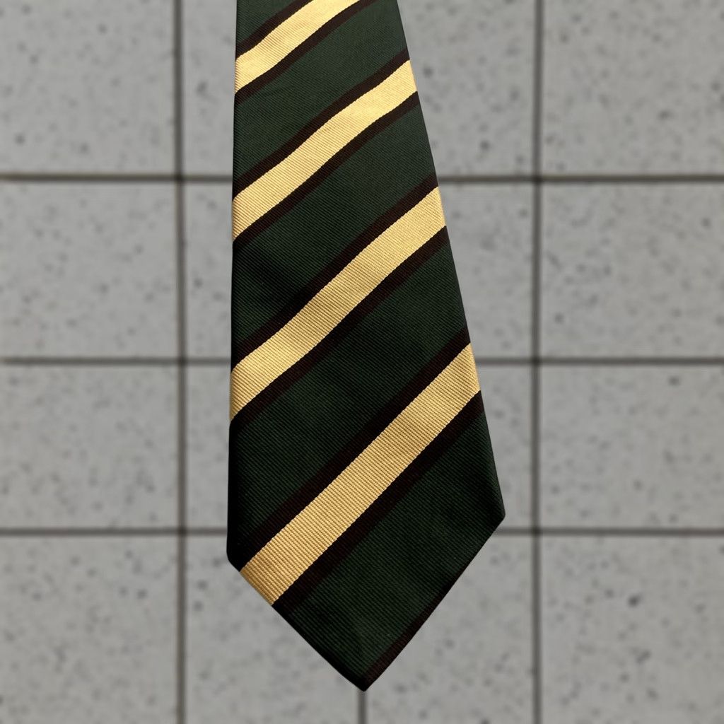 Club Room VINTAGE Club Room Tie Shirt Mens 3.5x57 Green Black Cream Repp Stripe 100% Silk USA Necktie Size ONE SIZE - 1 Thumbnail