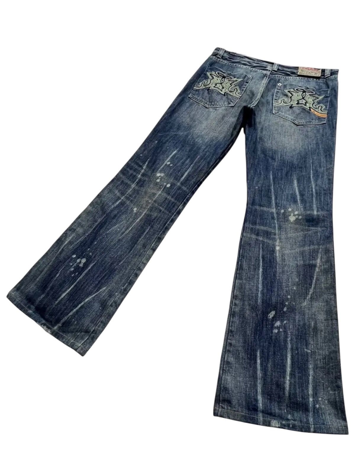 Parasuco PUNK FLARE🔥PARASUCO DENIM LEGEND Distressed Tribal Jeans💥 Size US 33 - 13 Thumbnail