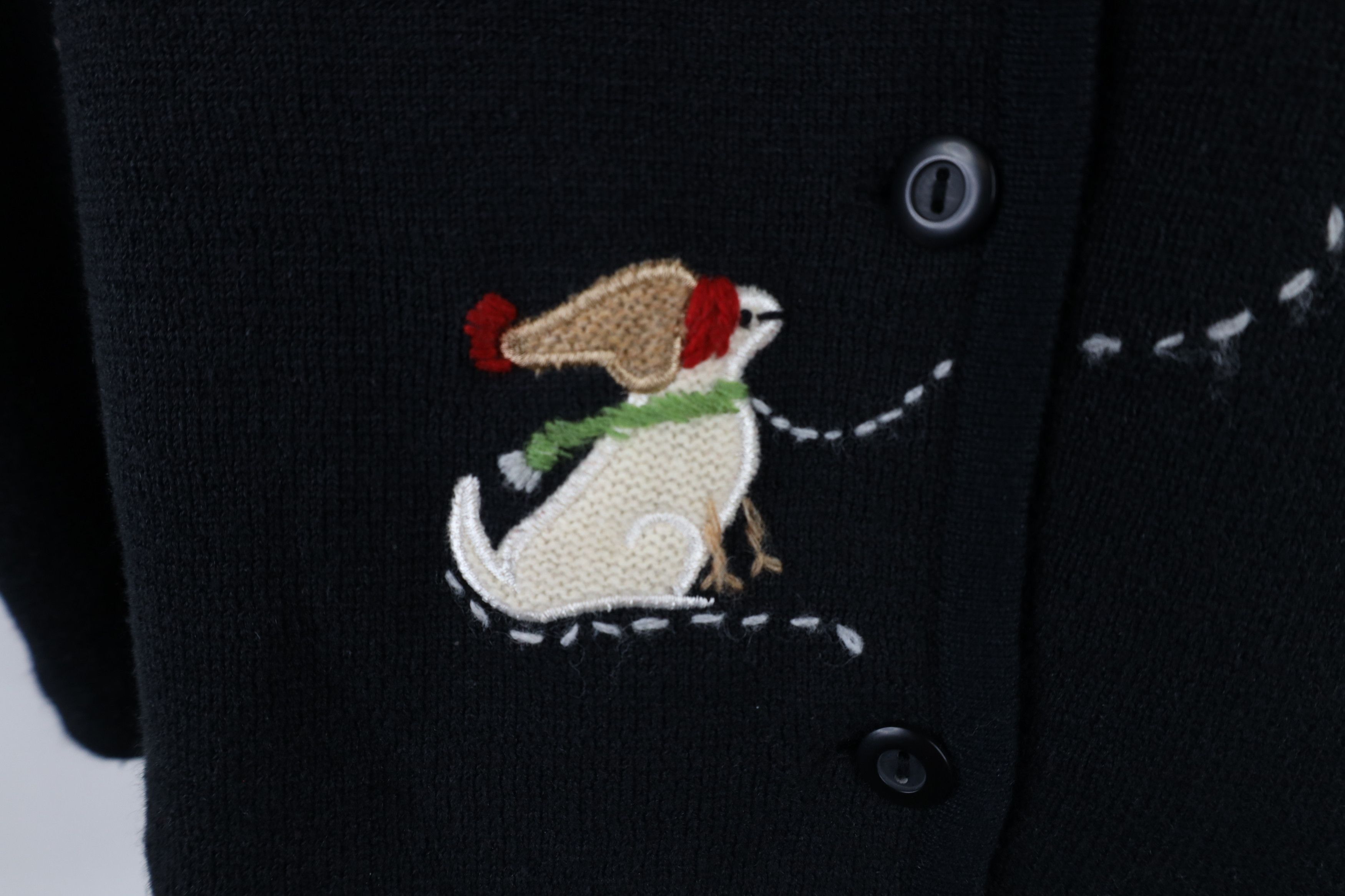 Vintage × Woolrich Woolen Mills Vintage 90s Woolrich Snowman Dog Knit Sweater Vest Black Size L / US 10 / IT 46 - 5 Thumbnail
