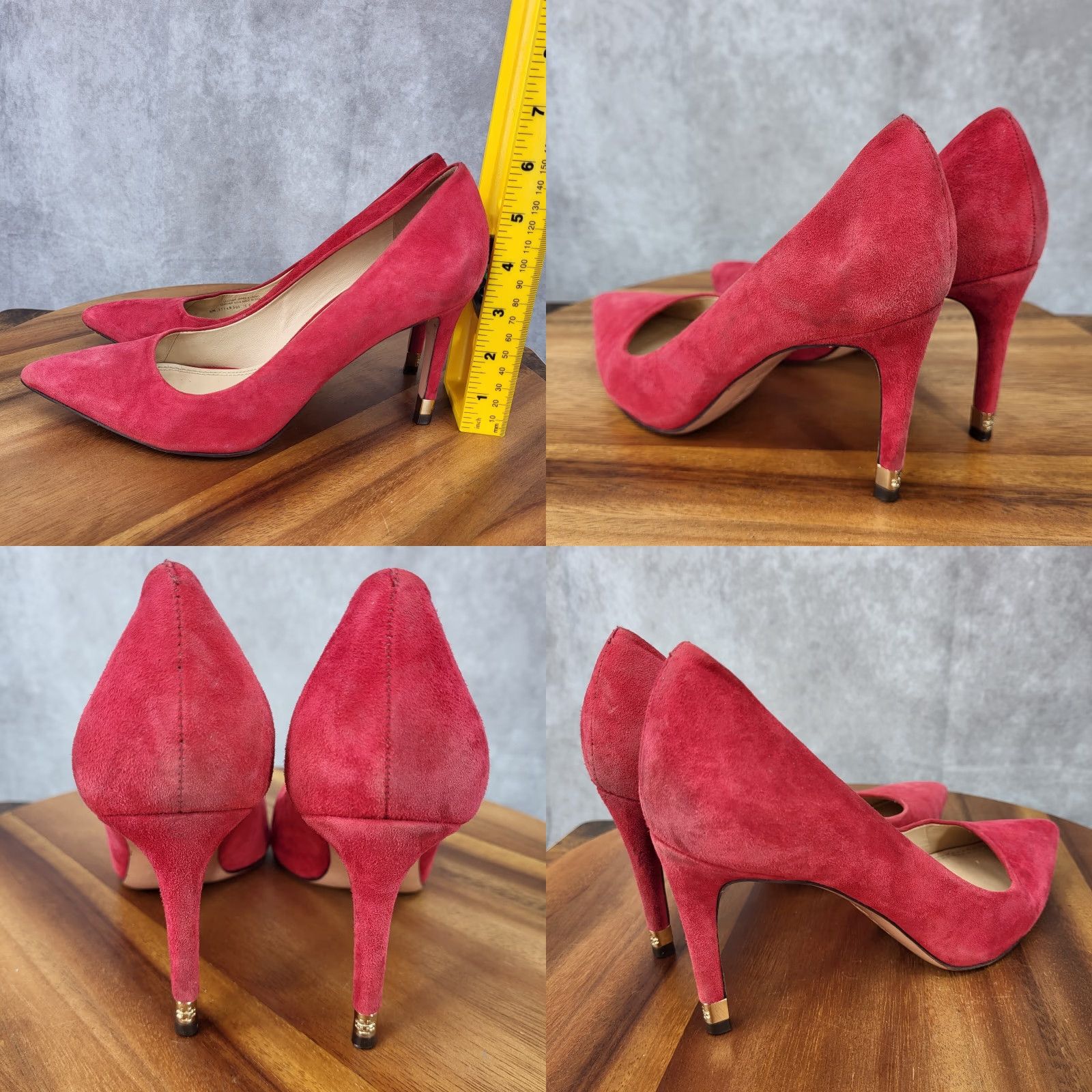 Tory Burch Tory Burch Pump Heels Womens Size 7.5 Red Suede Leather Pointed Toe Stiletto Size US 8 / IT 38 - 8 Thumbnail