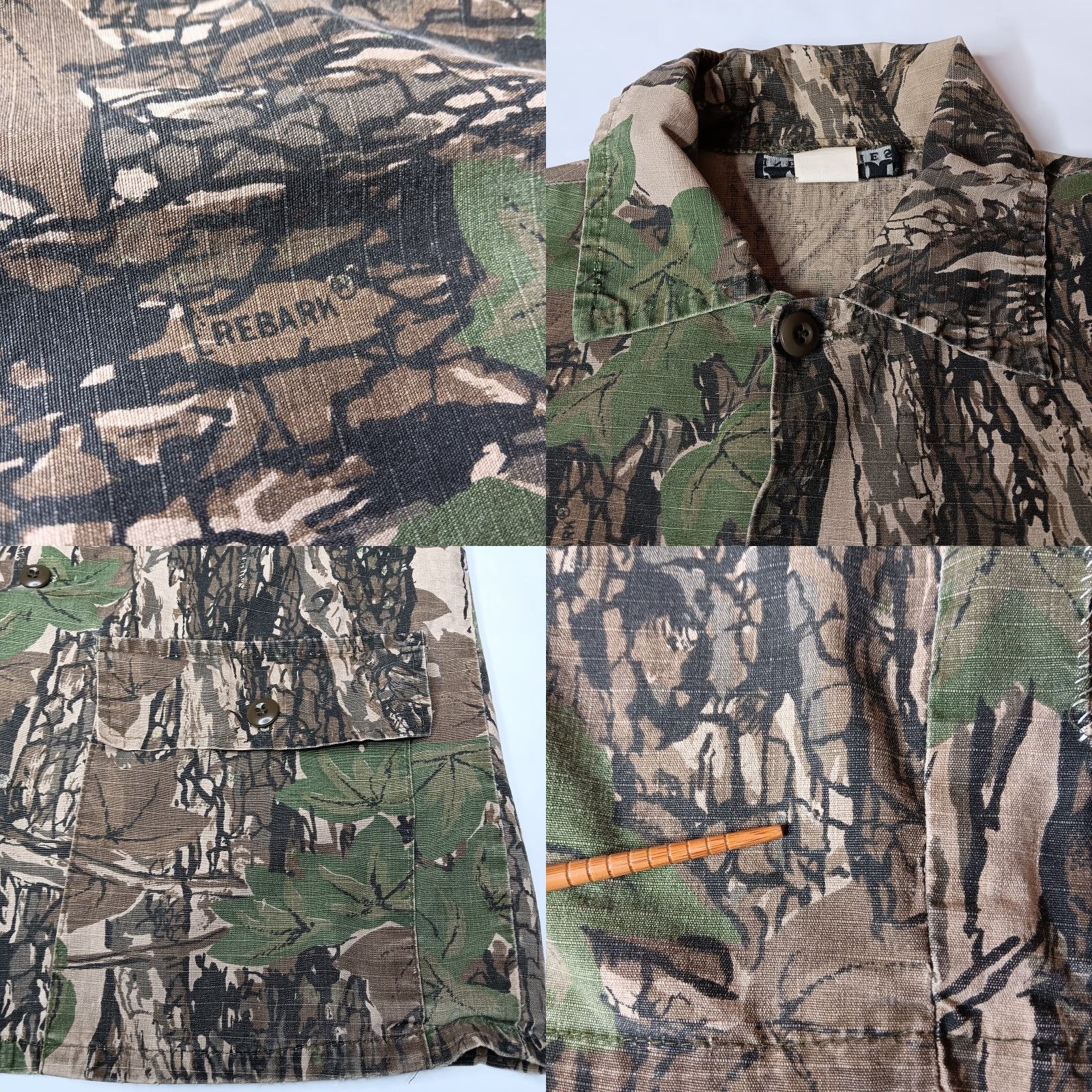 Bark VINTAGE Patriot Industries Jacket M Tree Bark Camo Hunt USA Distressed Hunting Lightweight Softshell Camouflage Men Size M Brown Green Shirt Jacket? Size US M / EU 48-50 / 2 - 10 Thumbnail