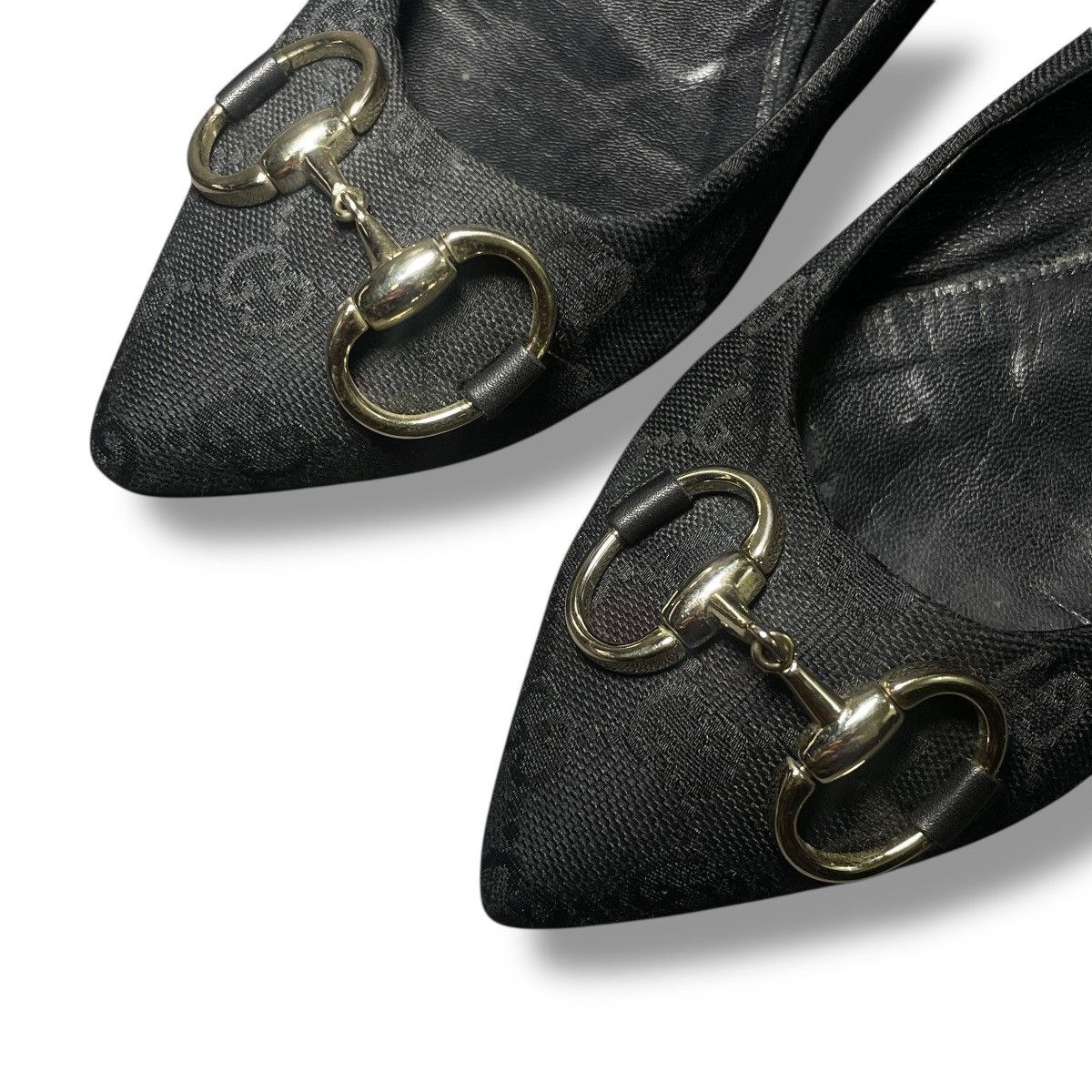 Gucci Gucci Vintage Monogram Horsebit Kitten Pumps Size US 7.5 / IT 37.5 - 4 Thumbnail