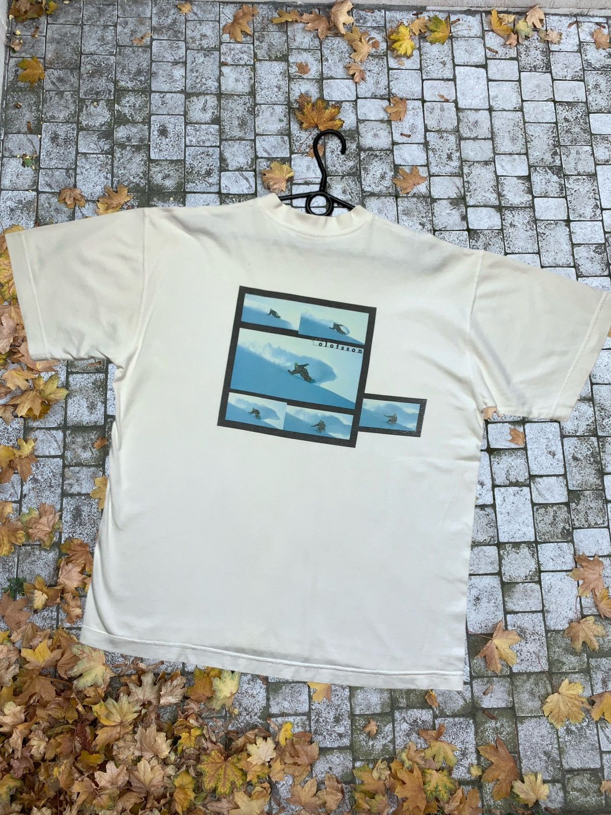 image of Art x Ski Vintage Tee Aron Chang Photographs Snowboard Big Logo White, Men's (Size XL)