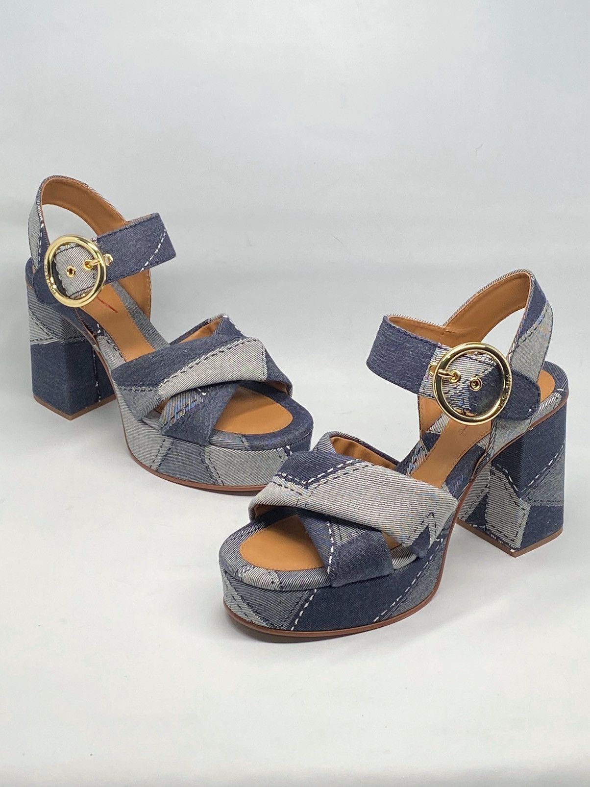 See by Chloe See by Chloe Joei Patchwork Denim Platform Sandals size 39 Size US 9 / IT 39 - 10 Thumbnail