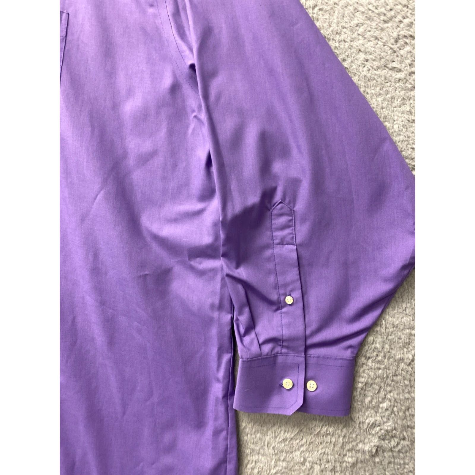 Stafford Stafford Men's Dress Shirt 2XL 18.5 34/35 Purple Classic Fit Regular Long Sleeve Machine Washable Size 48R - 2 Thumbnail