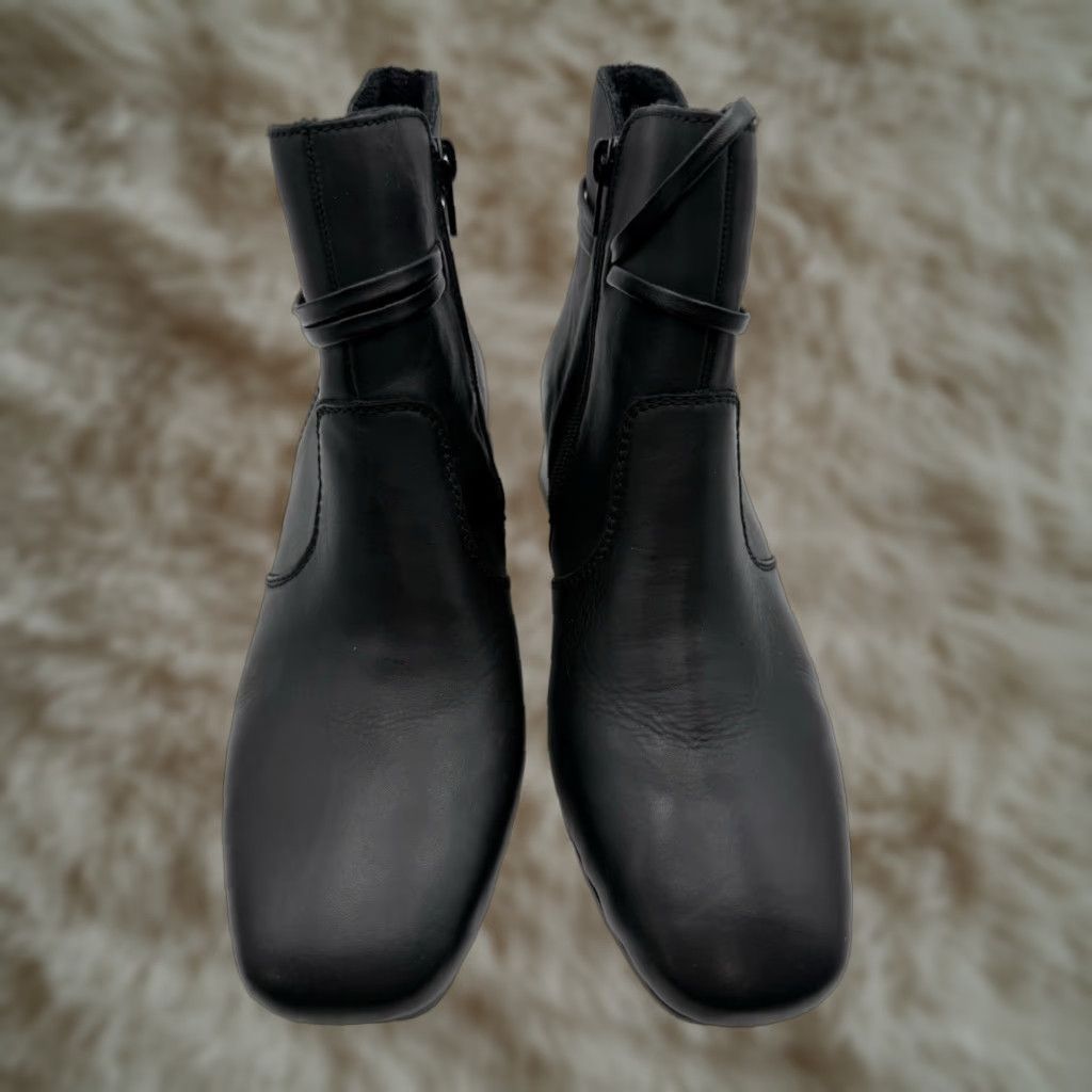 Rieker Rieker Susi Women's Ankle Boots Shoe Black Leather Zipper Side 7 US 38 UK? Size US 7 / IT 37 - 1 Thumbnail