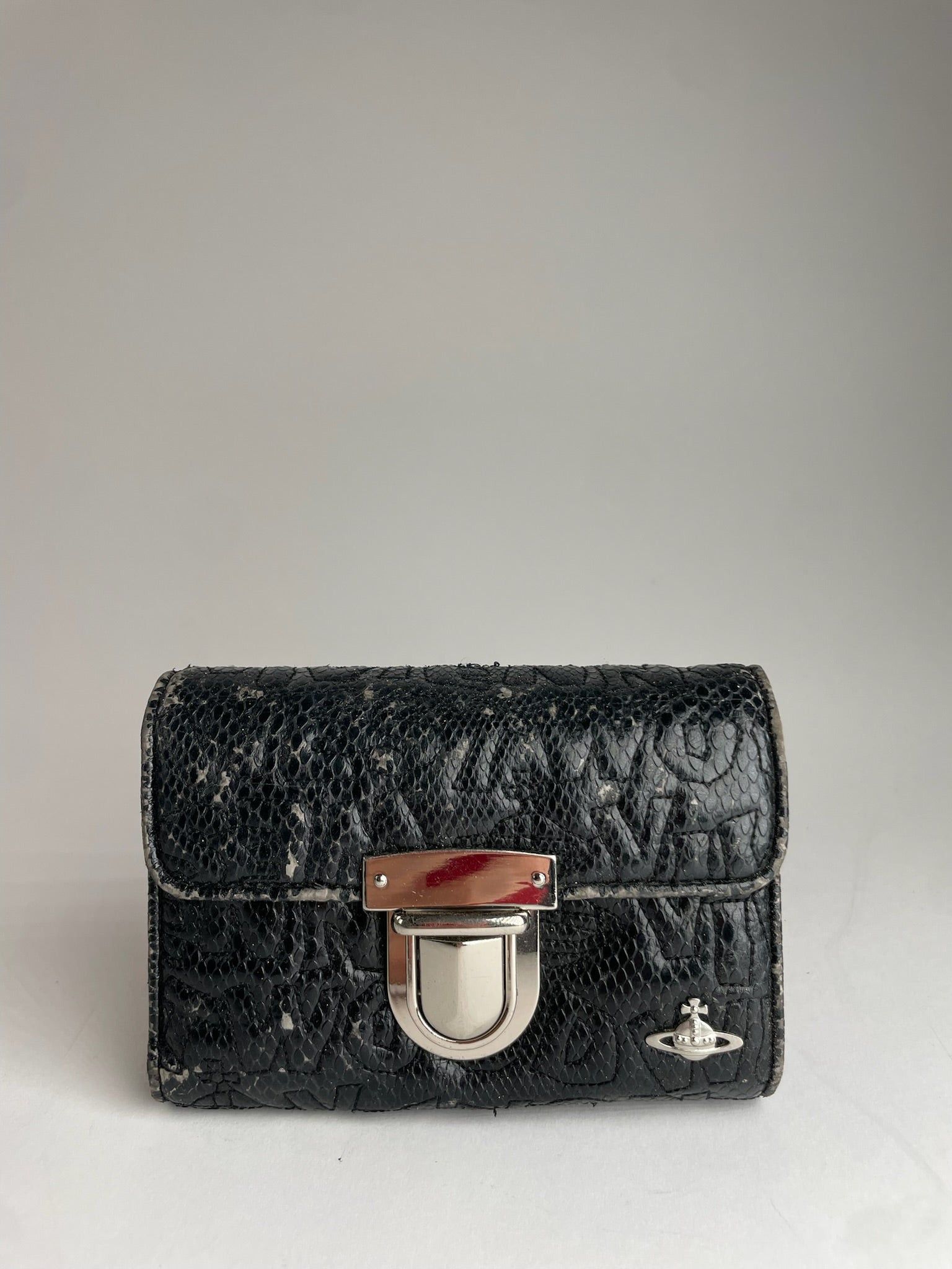 Vivienne Westwood Vintage Vegan Leather Monogram Wallet Black Size ONE SIZE - 1 Thumbnail