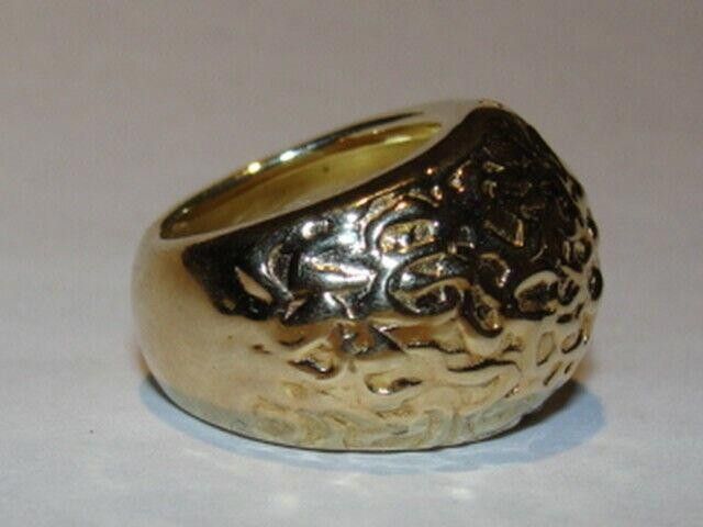 Designer 18ktGold Vermeil Silver Textured Cocktail Ring Alberto Juan Size ONE SIZE - 2 Thumbnail