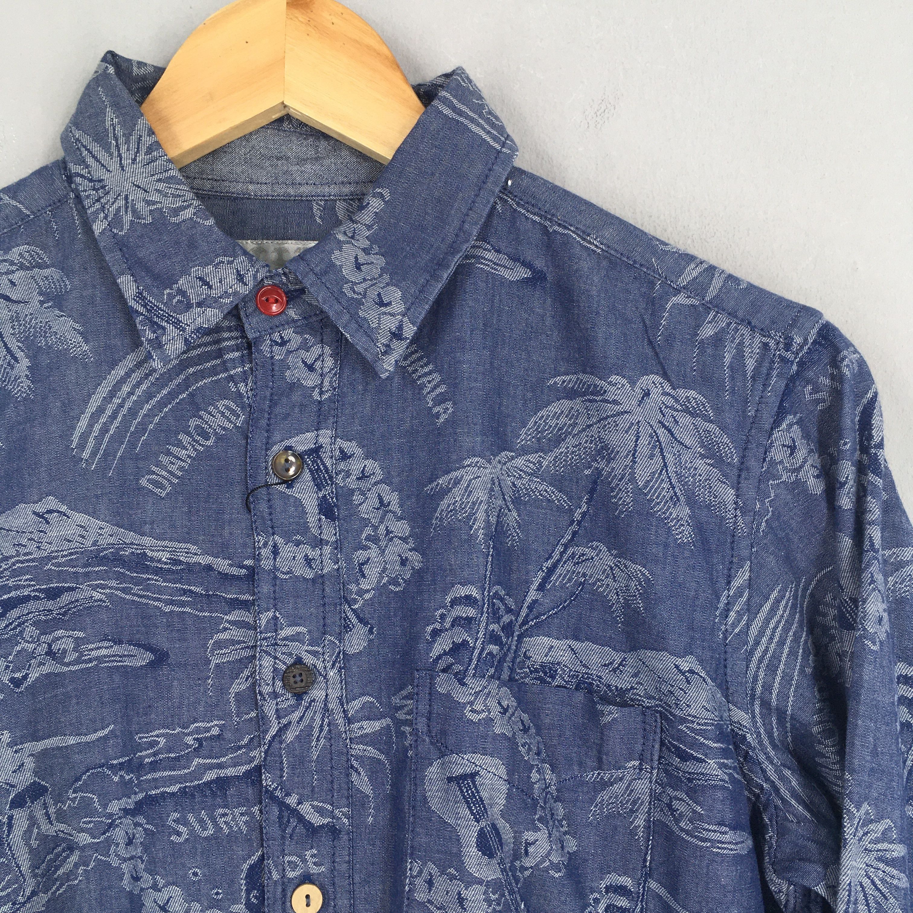 Comme Ca Ism × Japanese Brand × Takeo Kikuchi Takeo Kikuchi Japan Palm Tree Tropical Blue Shirt Small Size US S / EU 44-46 / 1 - 2 Thumbnail
