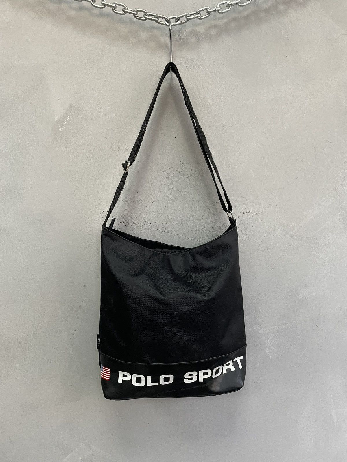Polo Ralph Lauren Polo black leather belt classic messenger vintage style Size ONE SIZE - 9 Thumbnail