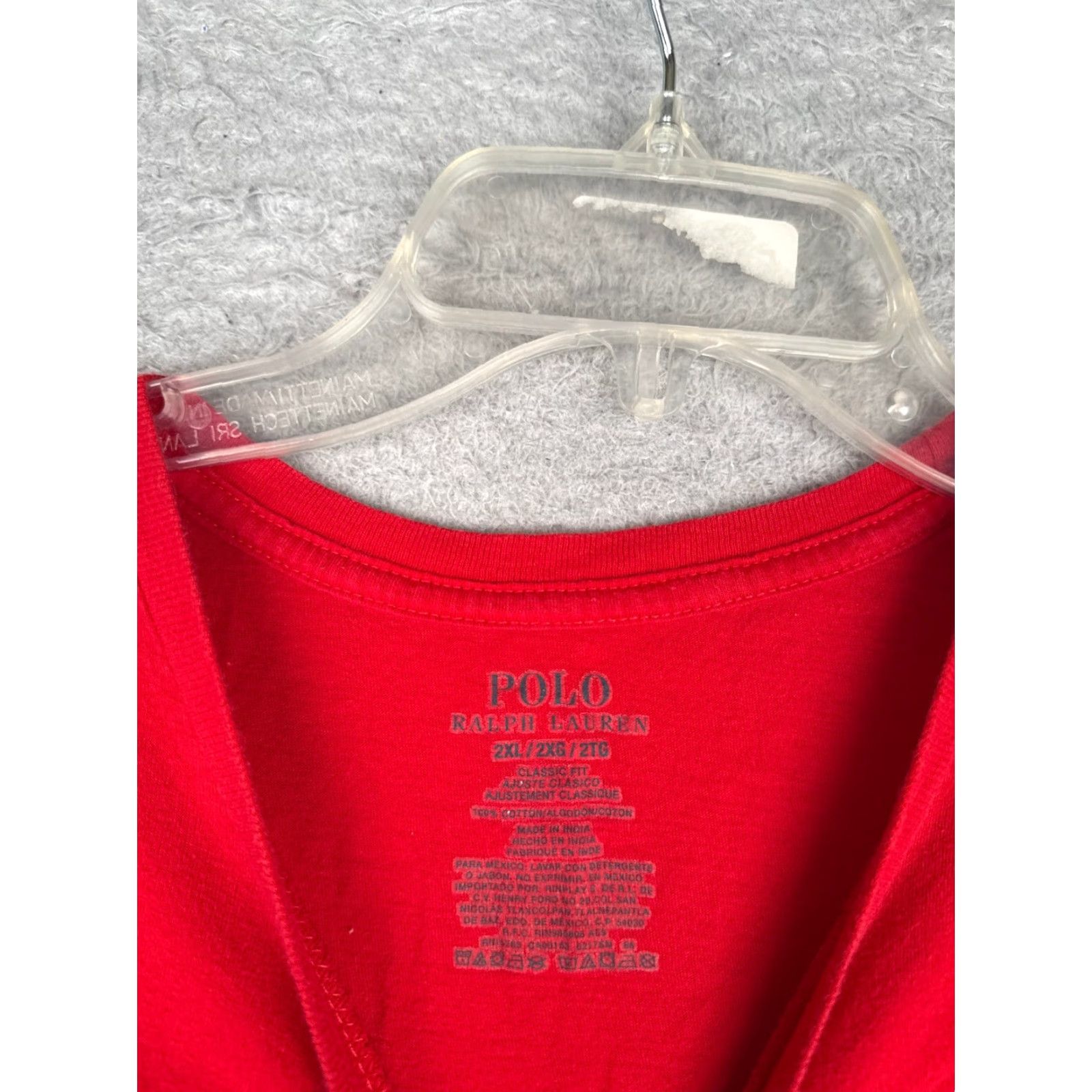 Ralph Lauren Polo Ralph Lauren Shirt Adult 2XL Red 100% Cotton Short Sleeve Crew Neck Pony Men’s T-Shirt Logo Vintage: No Size US XXL / EU 58 / 5 - 6 Thumbnail