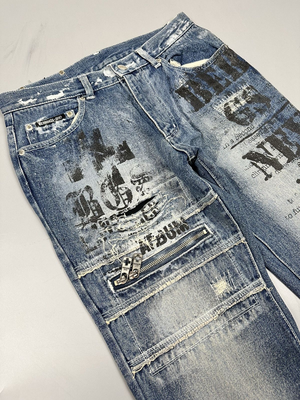 If Six Was Nine Distressed Vintage Bernings-Sho Flared Denim Size US 29 - 6 Thumbnail