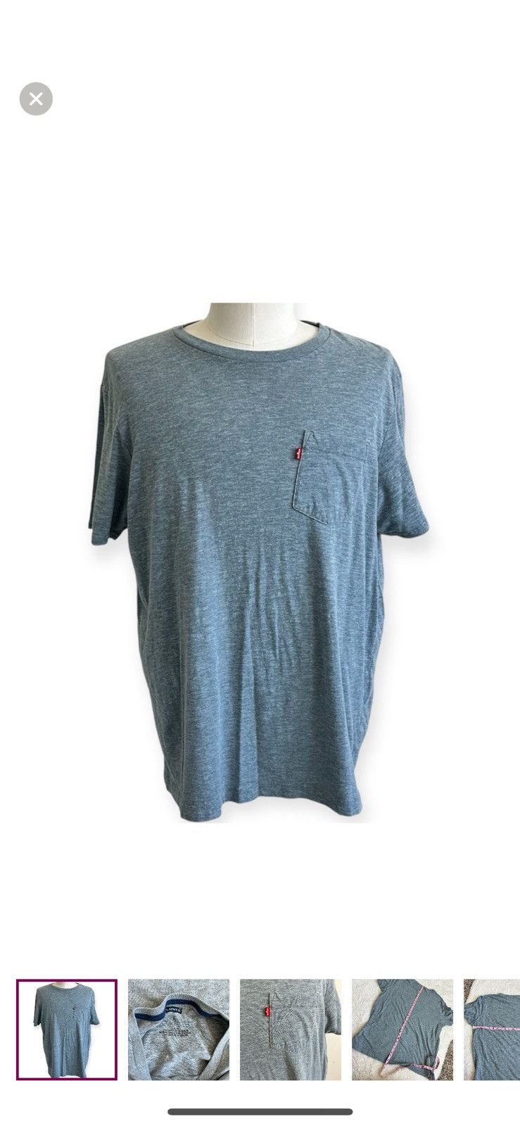 Levi's Levis XL grey short sleeve pocket tee Size US XL / EU 56 / 4 - 1 Thumbnail