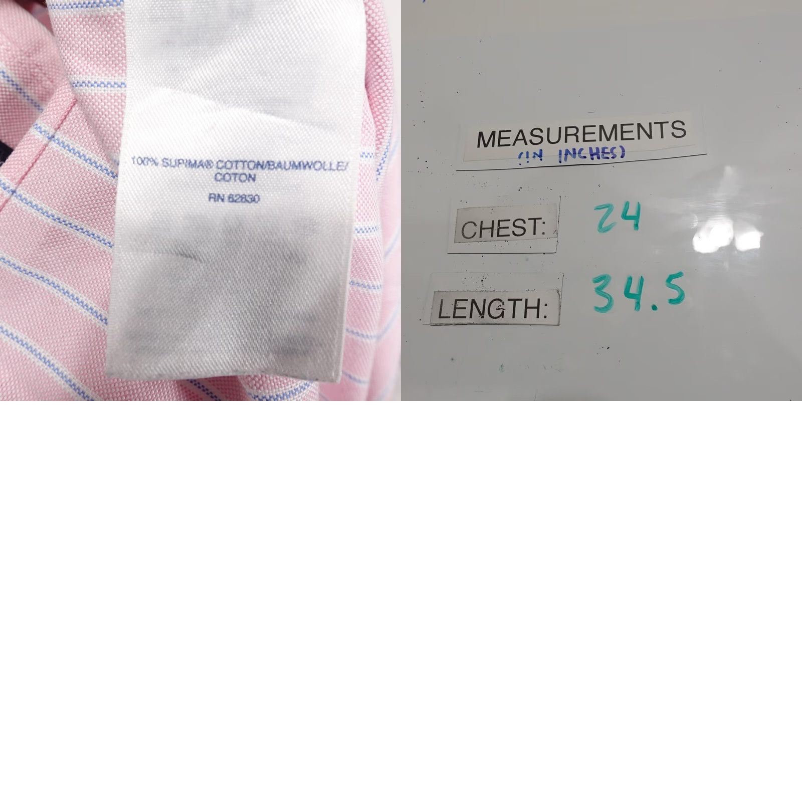 Lands' End Lands' End Dress Shirt Pink Striped 16 37 Tall Supima No Iron Oxford Button-Down Classic Fit Men XS-XL? Size 42R - 8 Thumbnail