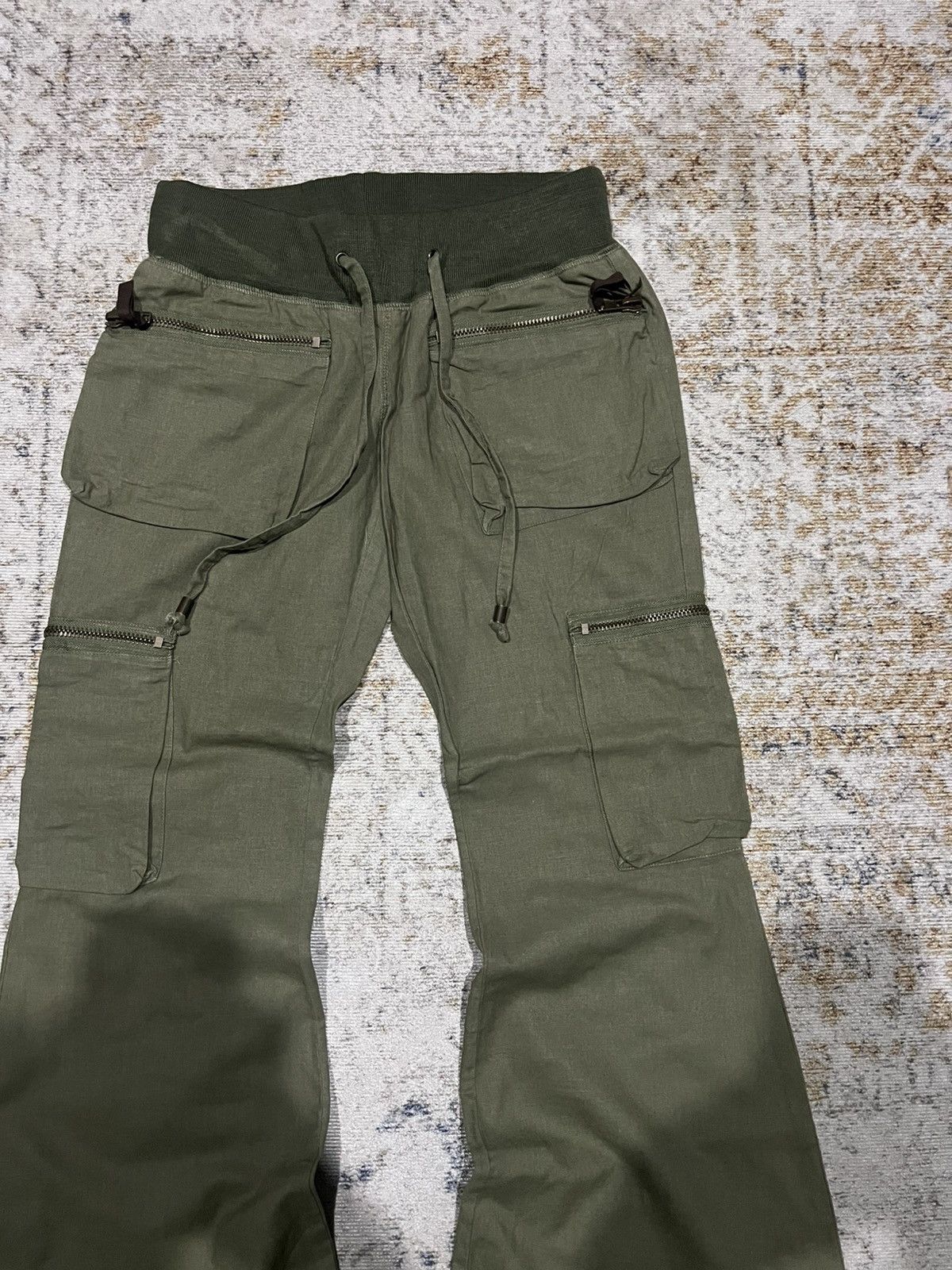 GOA G.O.A Military Green Flared Cargo Pants Size US 29 - 3 Thumbnail