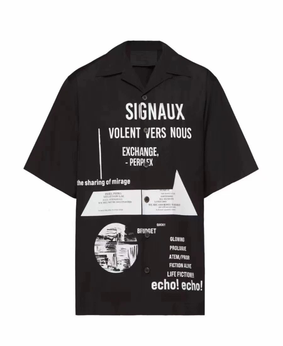Prada Prada by Raf Simons Blk Print Shirt Archive M Size US M / EU 48-50 / 2 - 1 Thumbnail