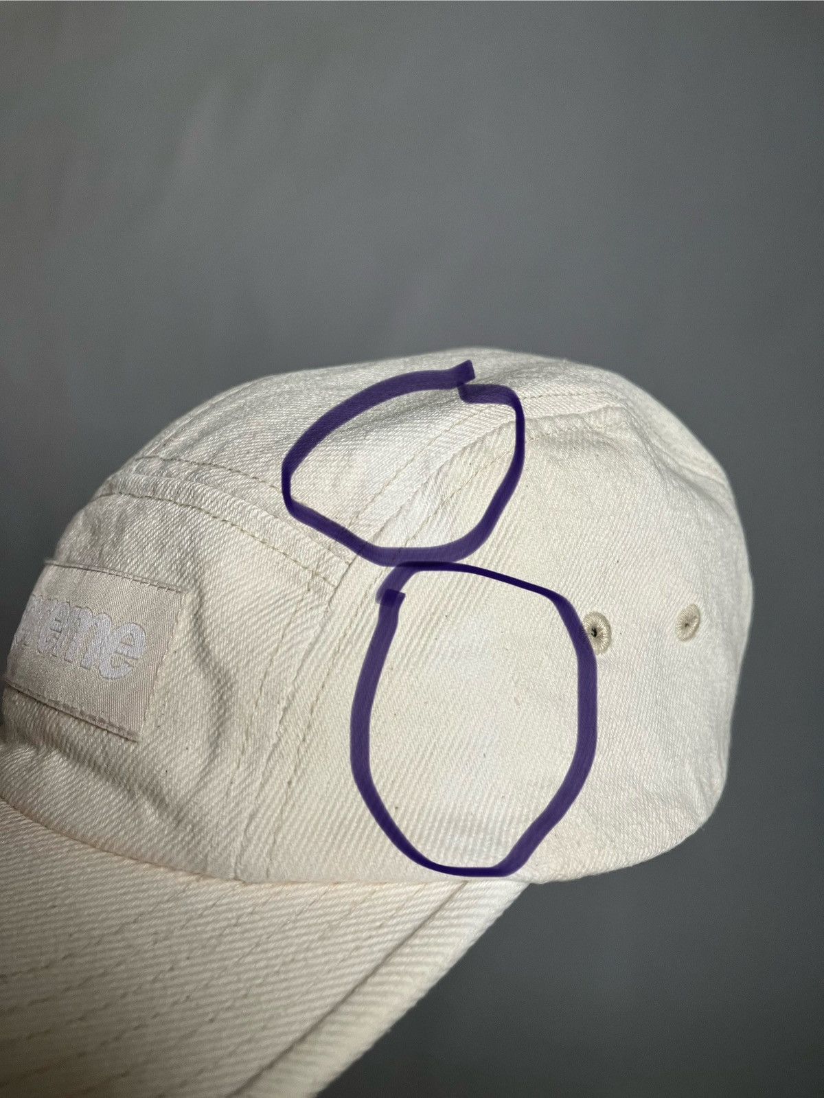 Supreme SUPREME White Canvas 5 Panel Cotton Cap Hat Size ONE SIZE - 10 Thumbnail