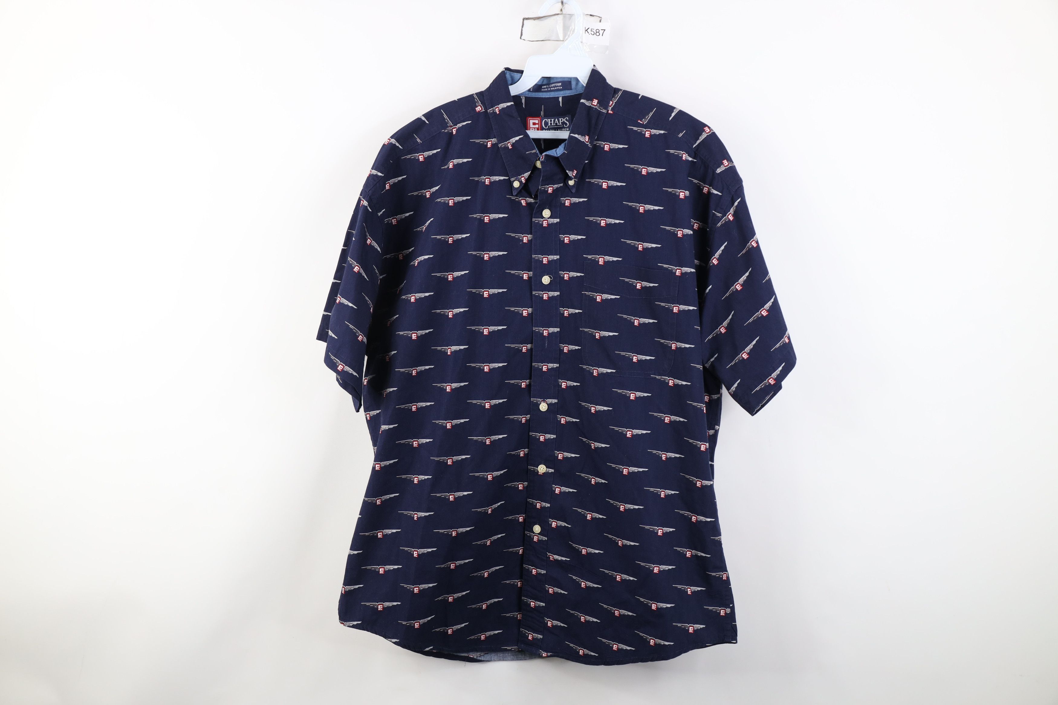 Ralph Lauren Vintage 90s Chaps Ralph Lauren All Over Print Button Shirt Size US L / EU 52-54 / 3 - 1 Thumbnail