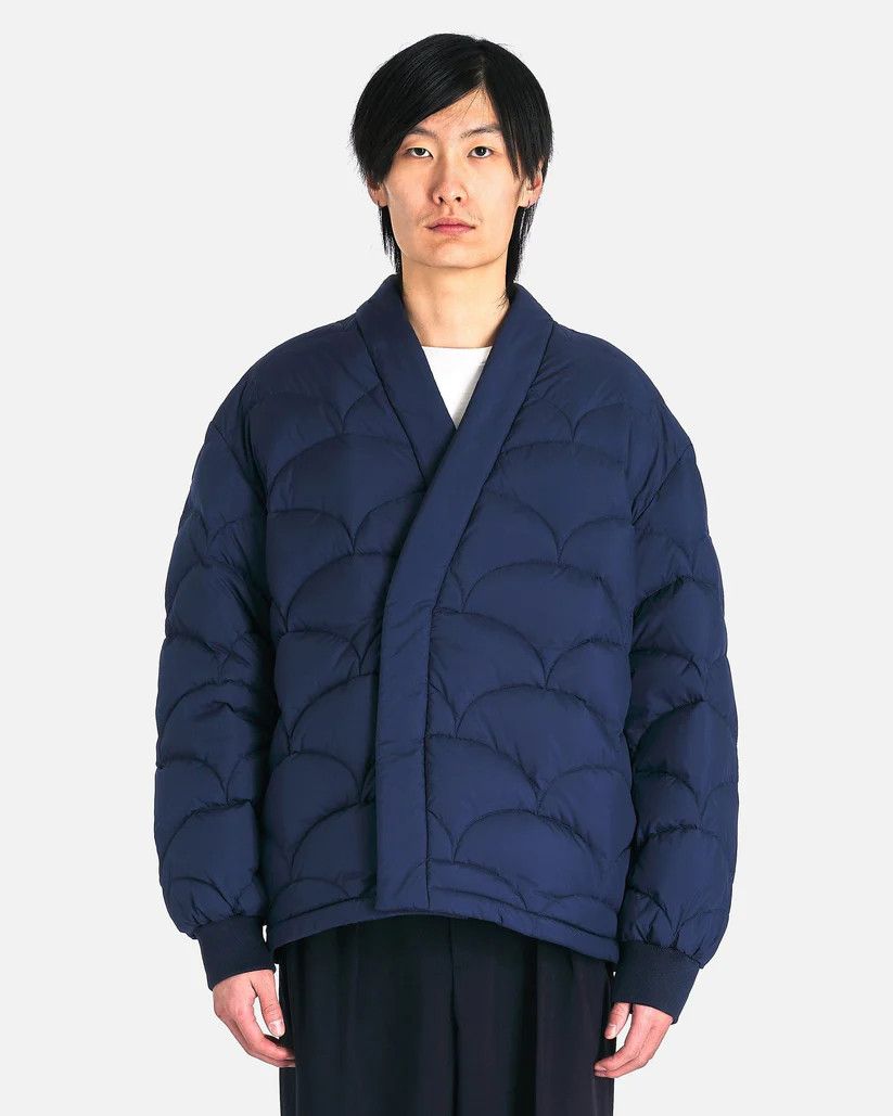 Kenzo o1s1v1r1oon0925 Seigaiha Light Down Kimono in Blue Size US M / EU 48-50 / 2 - 1 Thumbnail