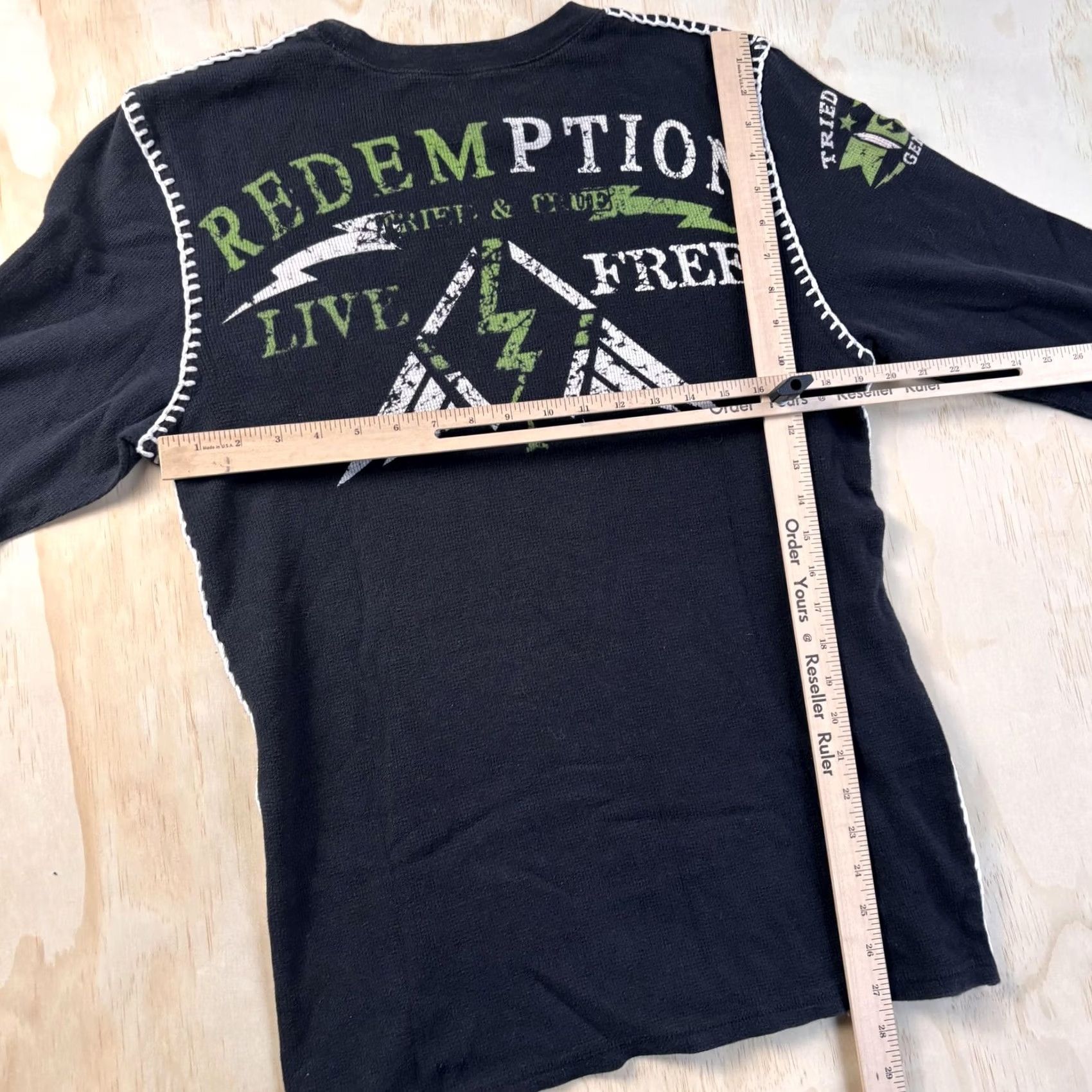 Affliction Y2K Affliction Style Shirt Mens Small Black Long Sleeve Thermal Live Free Biker Size US S / EU 44-46 / 1 - 7 Thumbnail