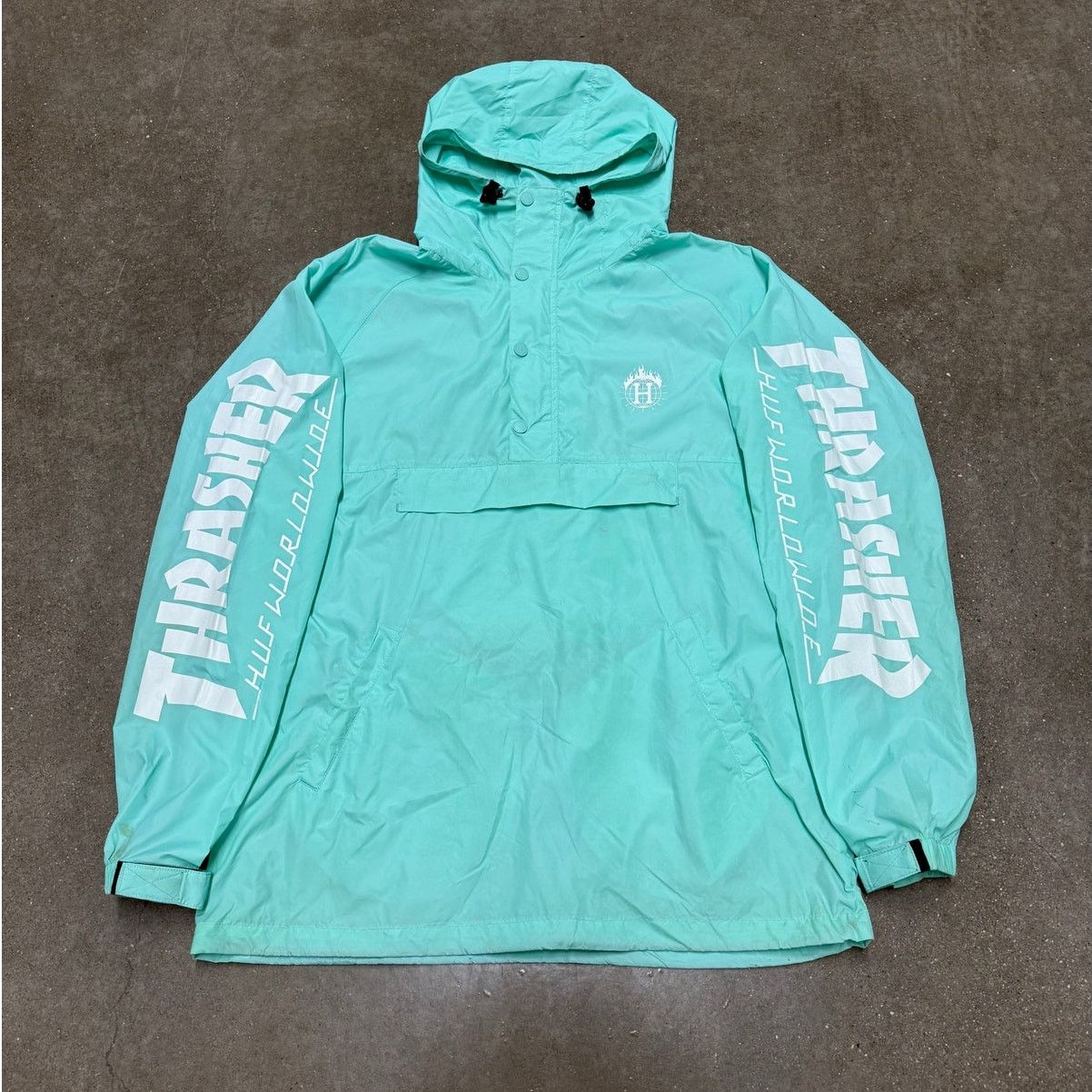 Thrasher HUF x Thrasher Mint Windbreaker Pullover Jacket Size US L / EU 52-54 / 3 - 1 Thumbnail