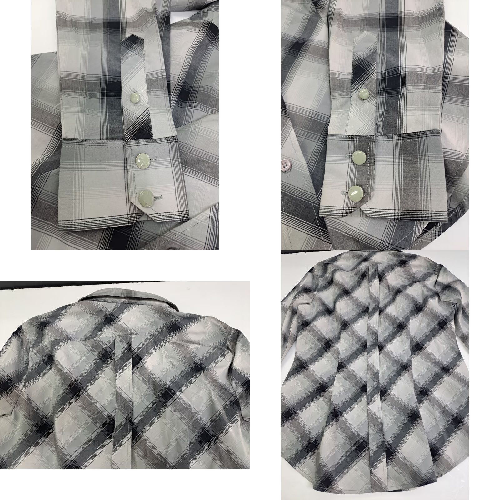 Vintage New York & Company Shirt Women’s Button Up Long Sleeve S Grey/White Check NWT Regular Size Small Size S / US 4 / IT 40 - 8 Thumbnail