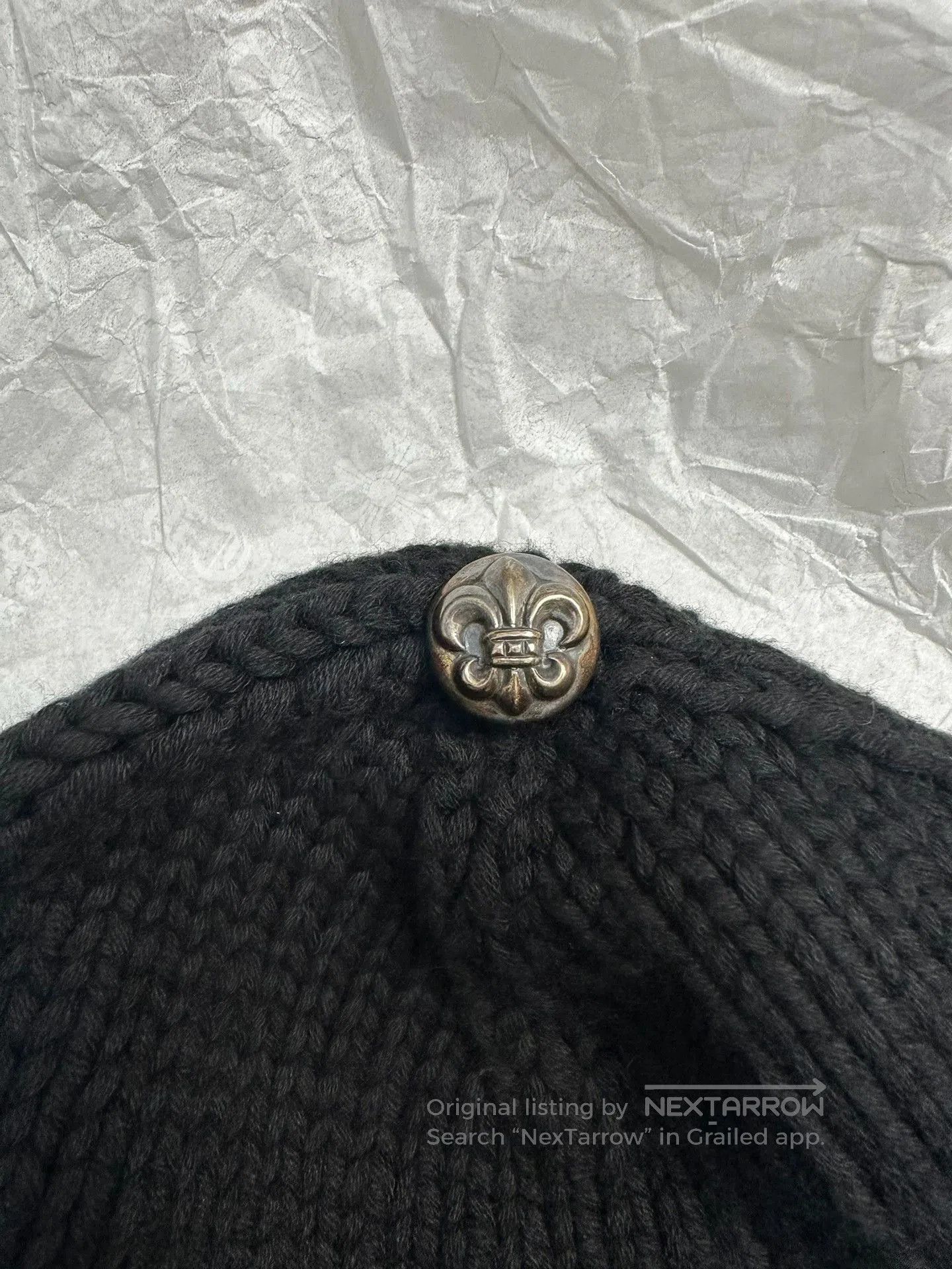 Chrome Hearts chrome hearts black knit cold hat with patch. Size ONE SIZE - 4 Thumbnail