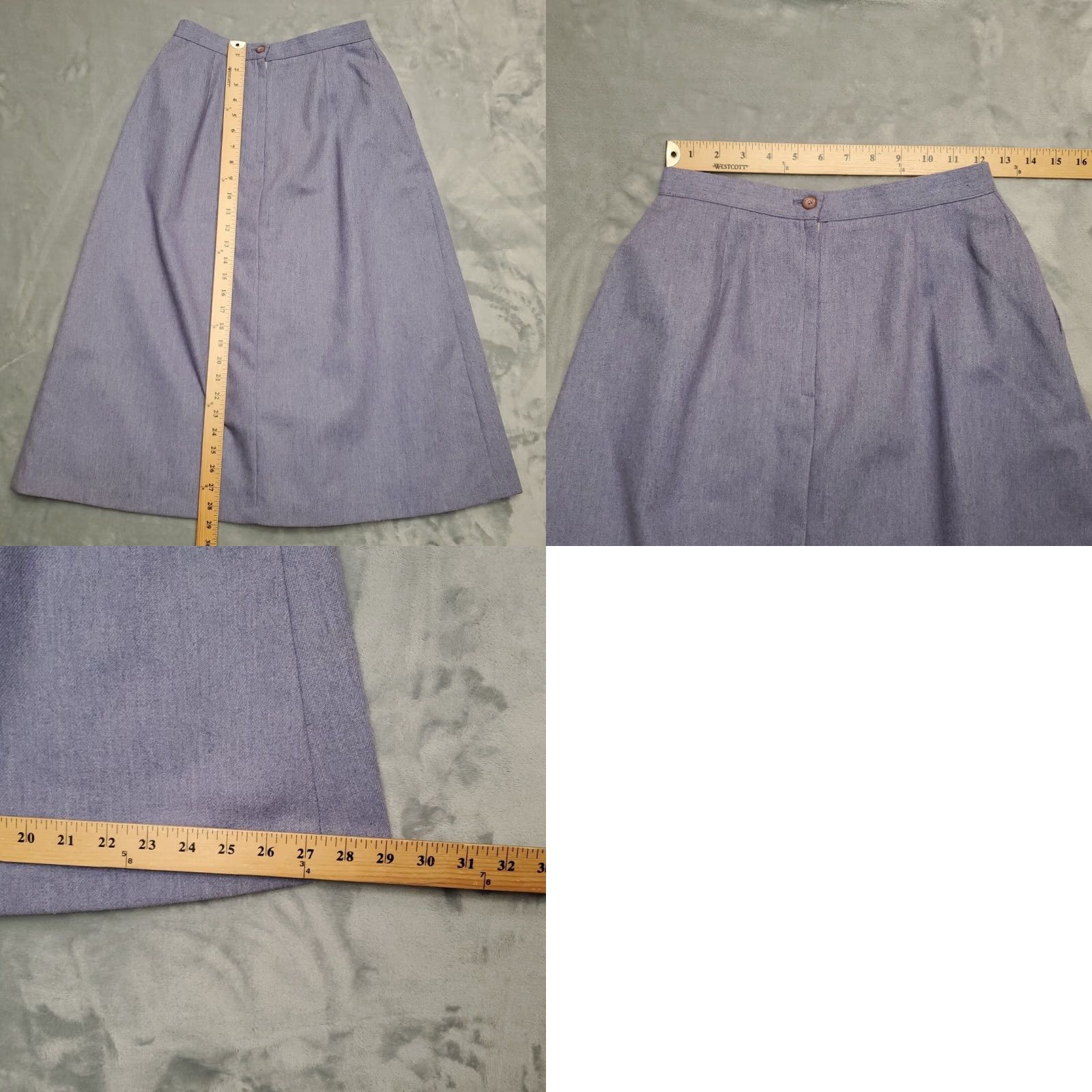 Vintage VINTAGE Jennifer Moore Outfit 2 Piece Skirt Jacket Womens Sz 8 Blue Wool Blend Minimalist 90s Retro Casual Size 30" / US 8 / IT 44 - 10 Thumbnail