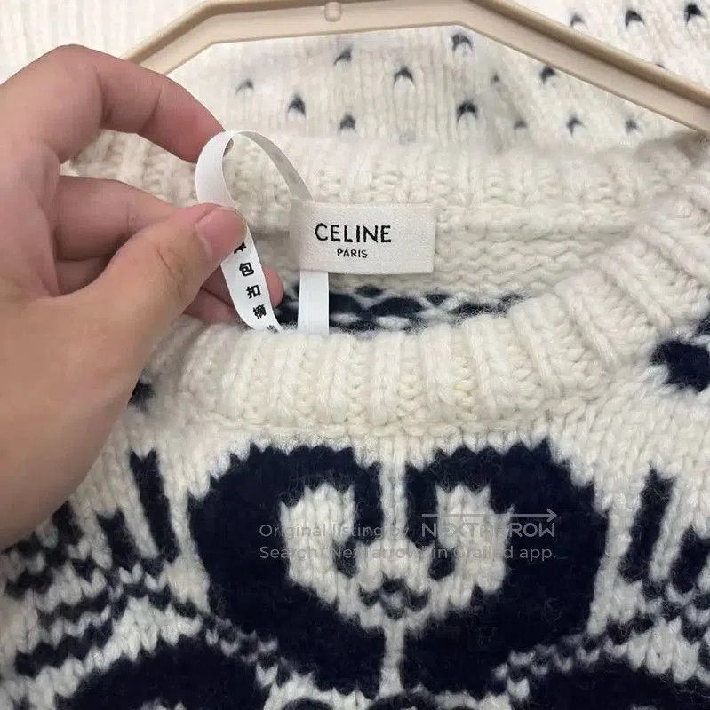 Chanel Chanel White Sweater with Navy Patterns . Size M / US 6-8 / IT 42-44 - 7 Thumbnail