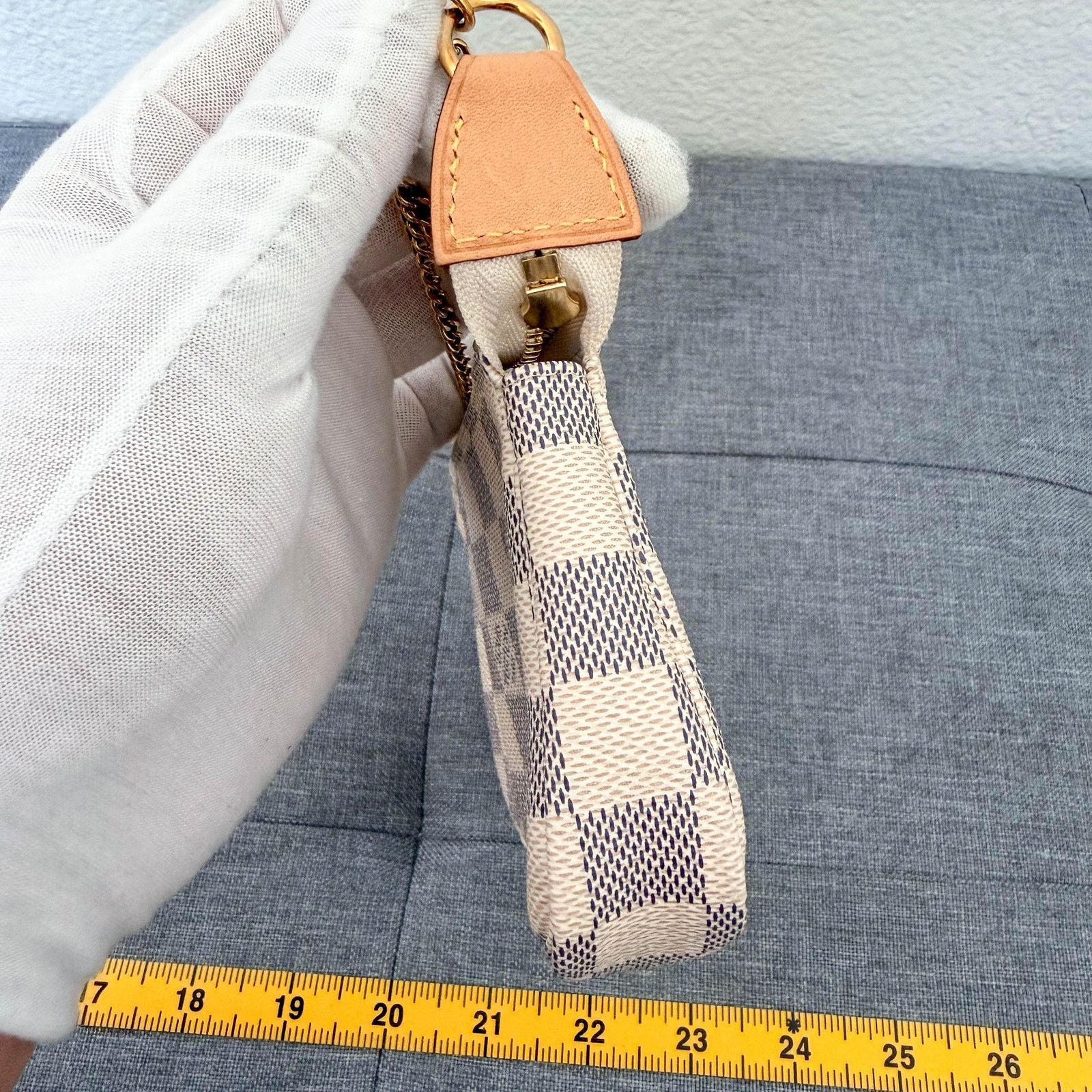 Louis Vuitton LV Mini Pochette Damier Azur Chain Bag Size ONE SIZE - 9 Thumbnail