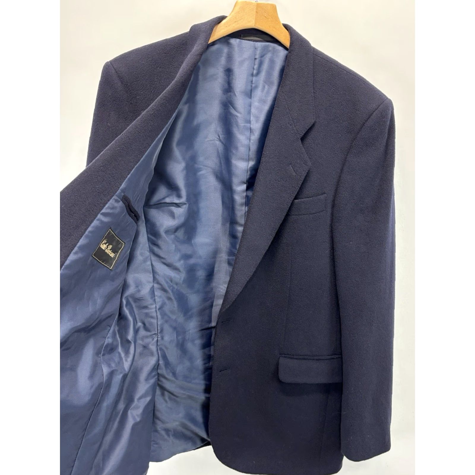 Vintage VINTAGE Carlo Boscani Blazer Mens 42L Navy Cashmere Long Solid Sport Coat Blazer Mens 42L Navy Cashmere Long Sports Men Size 42R - 5 Thumbnail