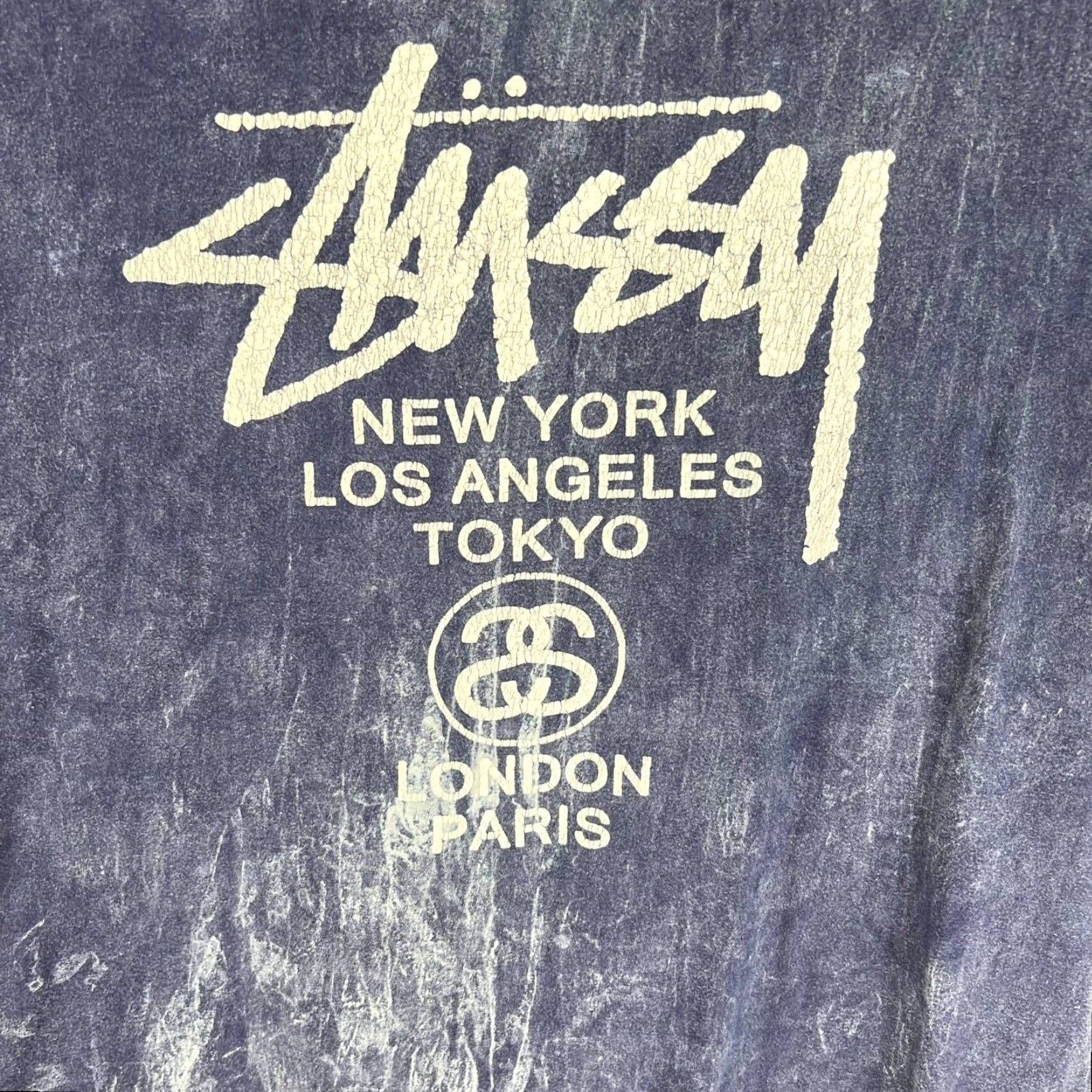 Vintage Stussy Shirt Men M Blue Purple 2 Sided Graphic Crew Neck 27in 22in Chest Cotton T-Shirt - Batman Bleach 90s Vibe? Size US M / EU 48-50 / 2 - 2 Thumbnail