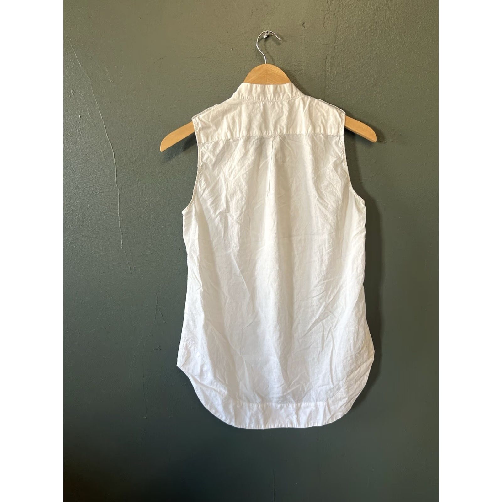 Zara Zara Basic Womens White Sleeveless Button-Up Shirt Size Small S White Women's Shirt Size S / US 4 / IT 40 - 2 Thumbnail